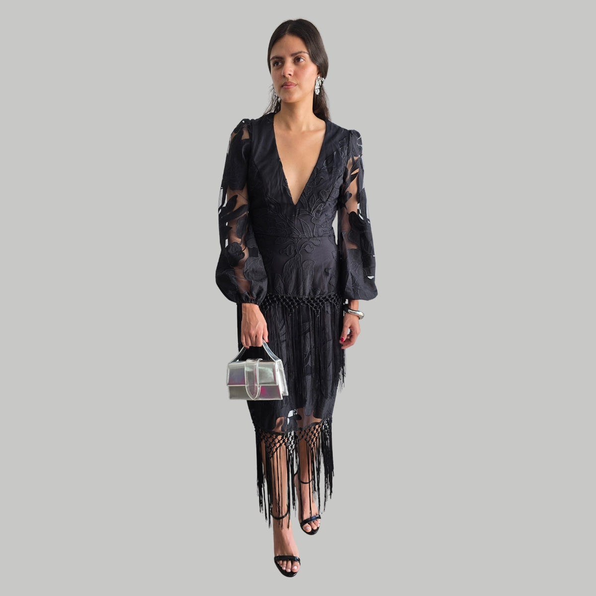 Vestido Negro Mangas