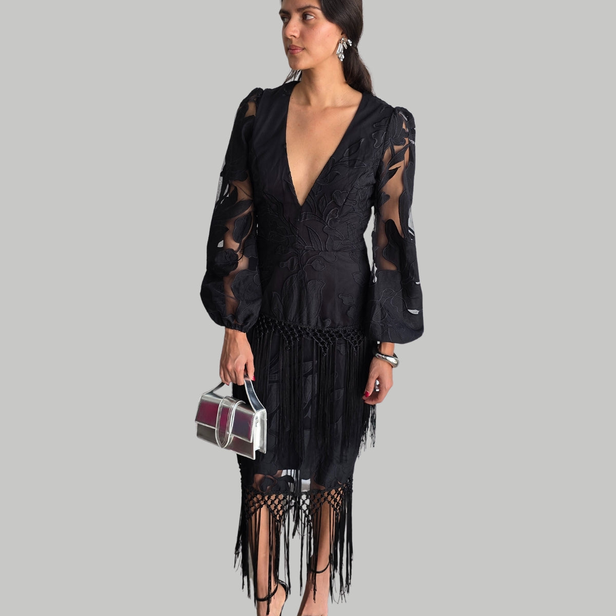 Vestido Negro Mangas