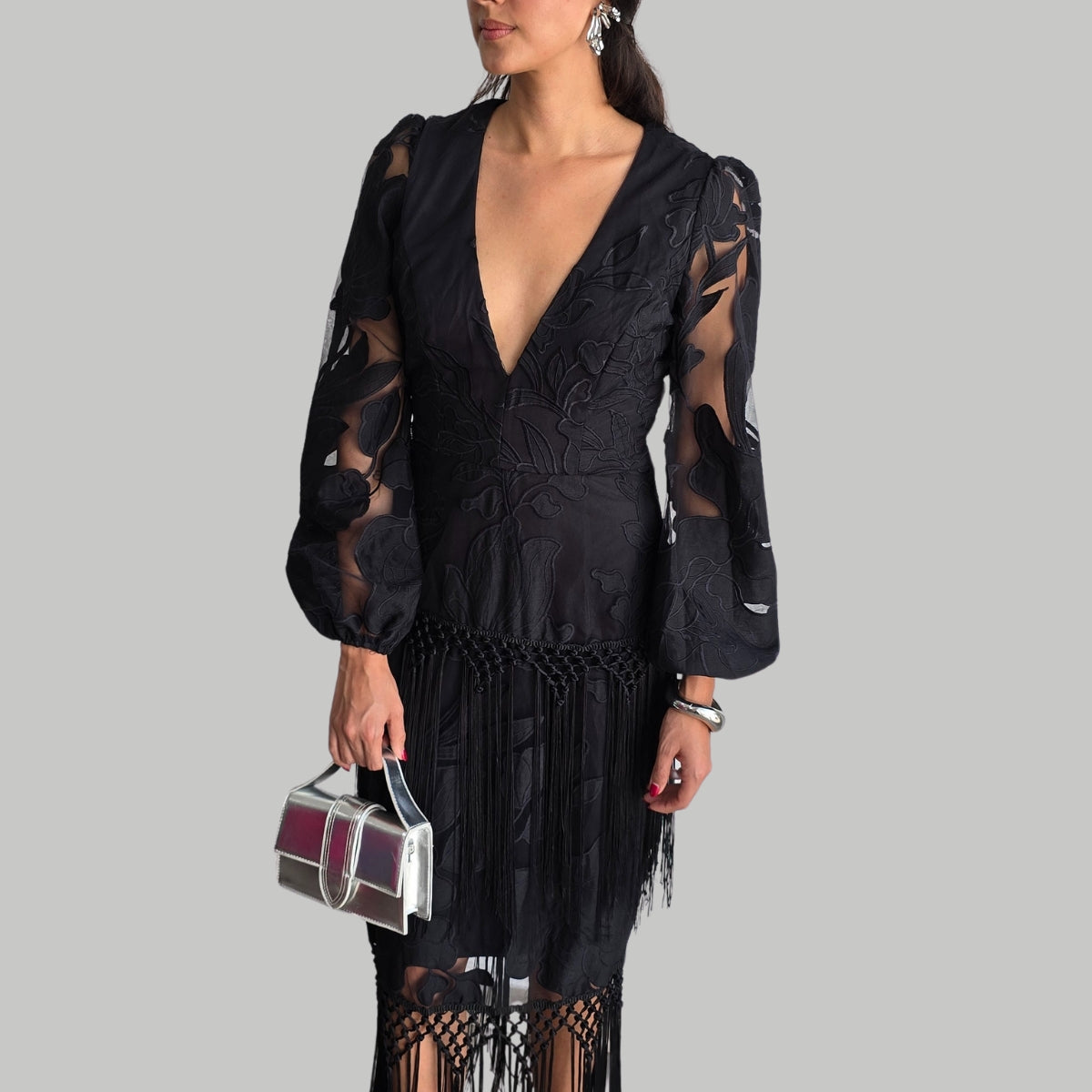 Vestido Negro Mangas