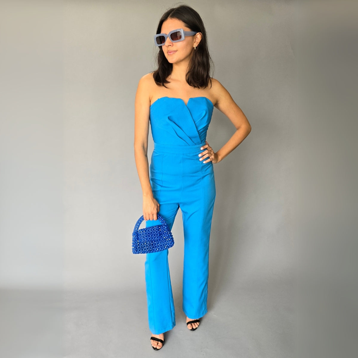 Jumpsuit Strapless Azul