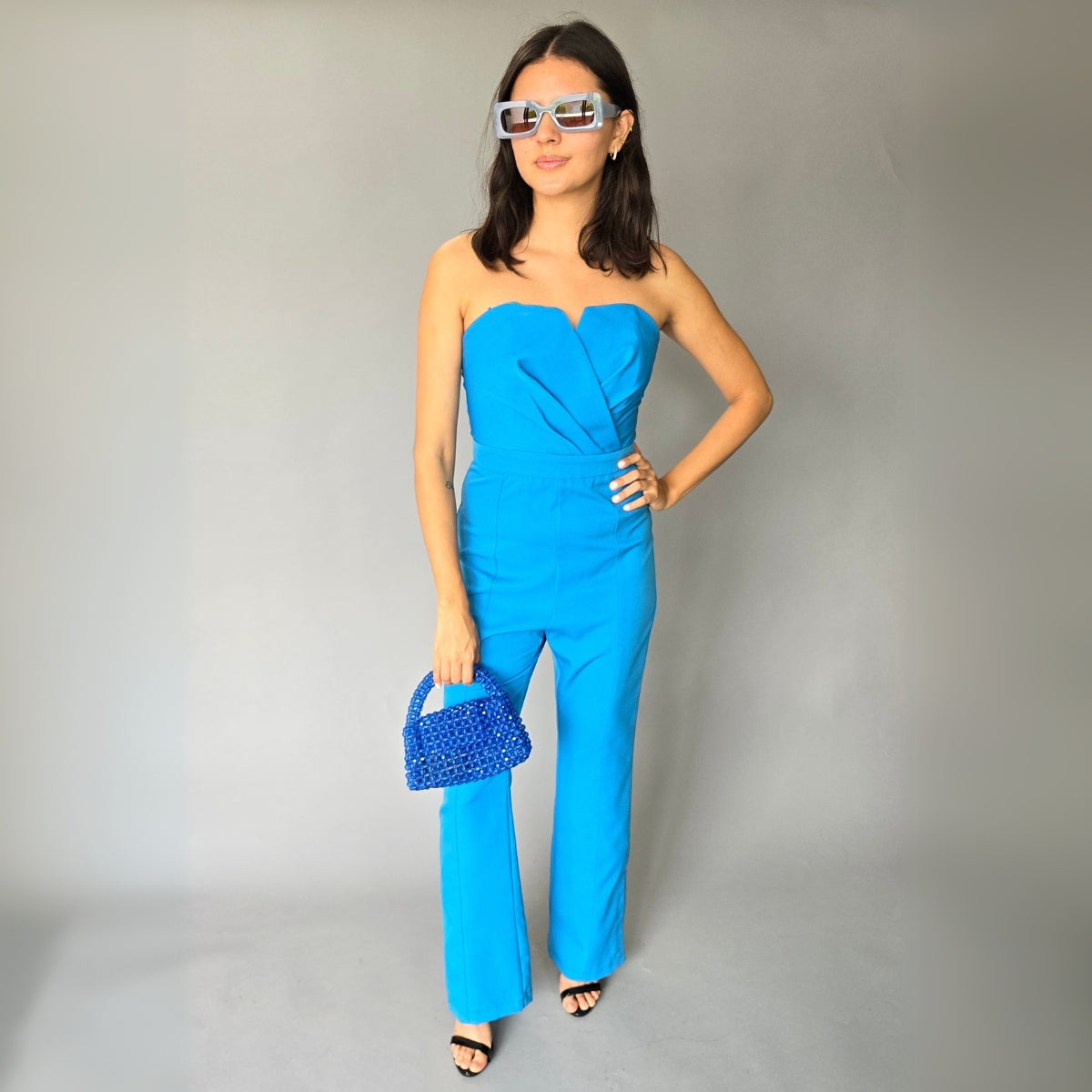 Jumpsuit Strapless Azul