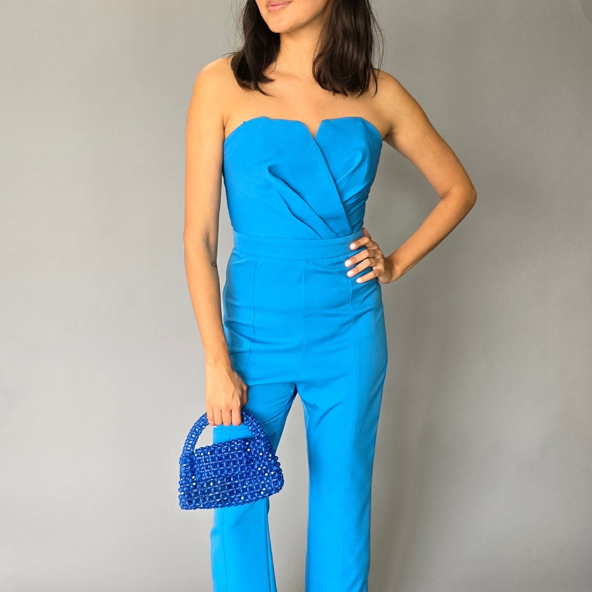 Jumpsuit Strapless Azul