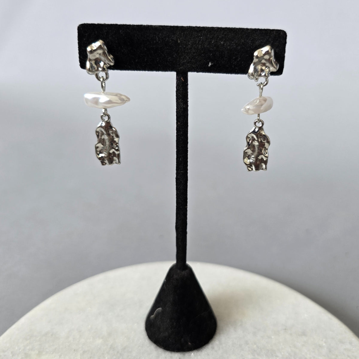 Aretes Perla alargada