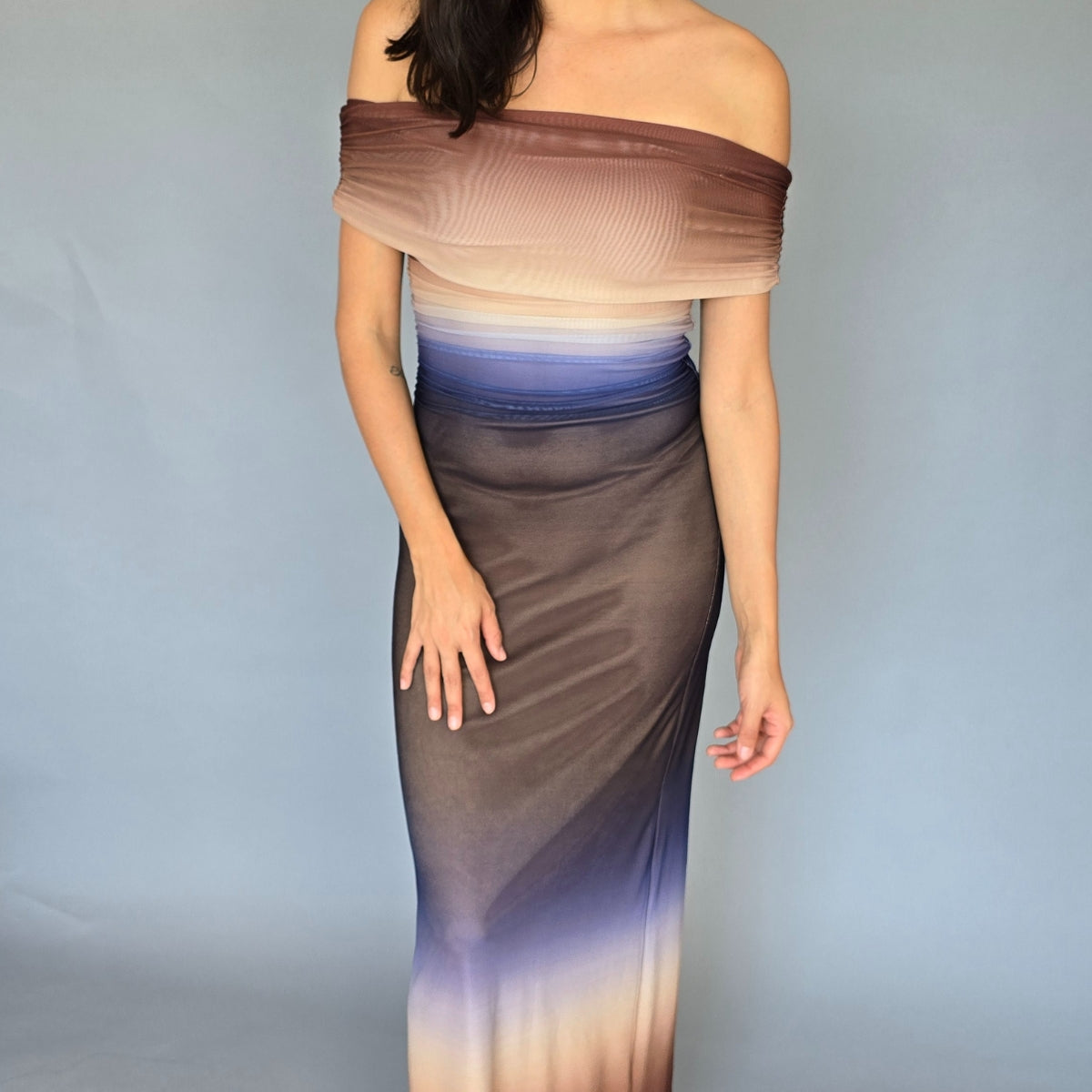 Vestido Tonos Tierra Degradado