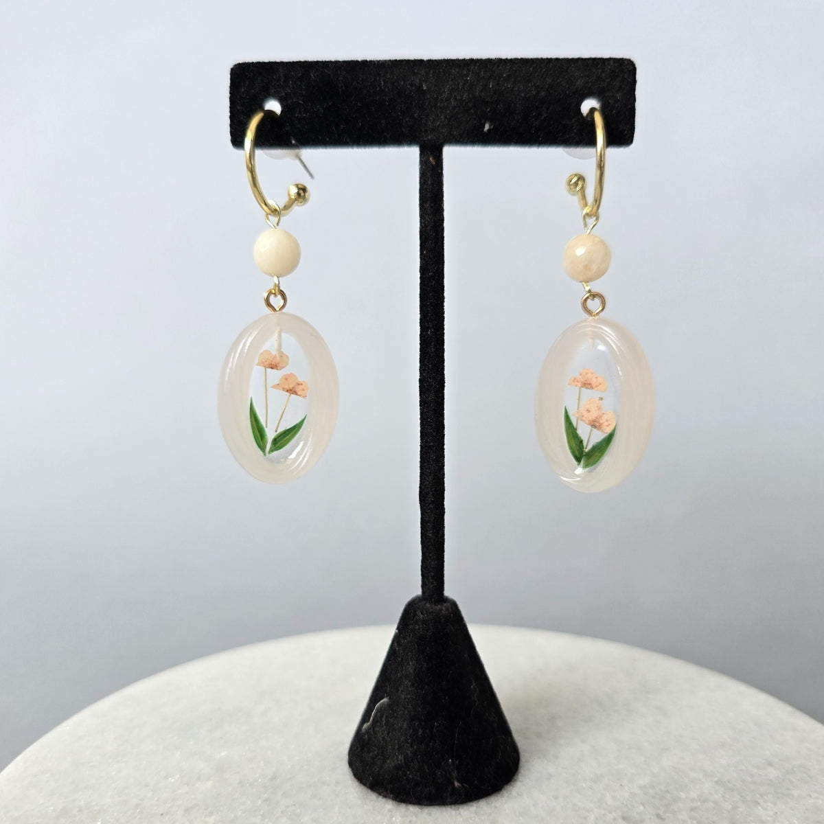 Aretes Flor encapsulada