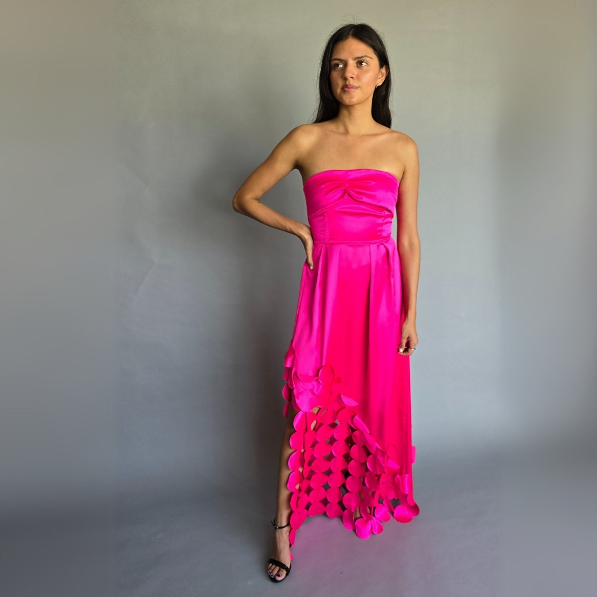 Vestido Strapless Círculos