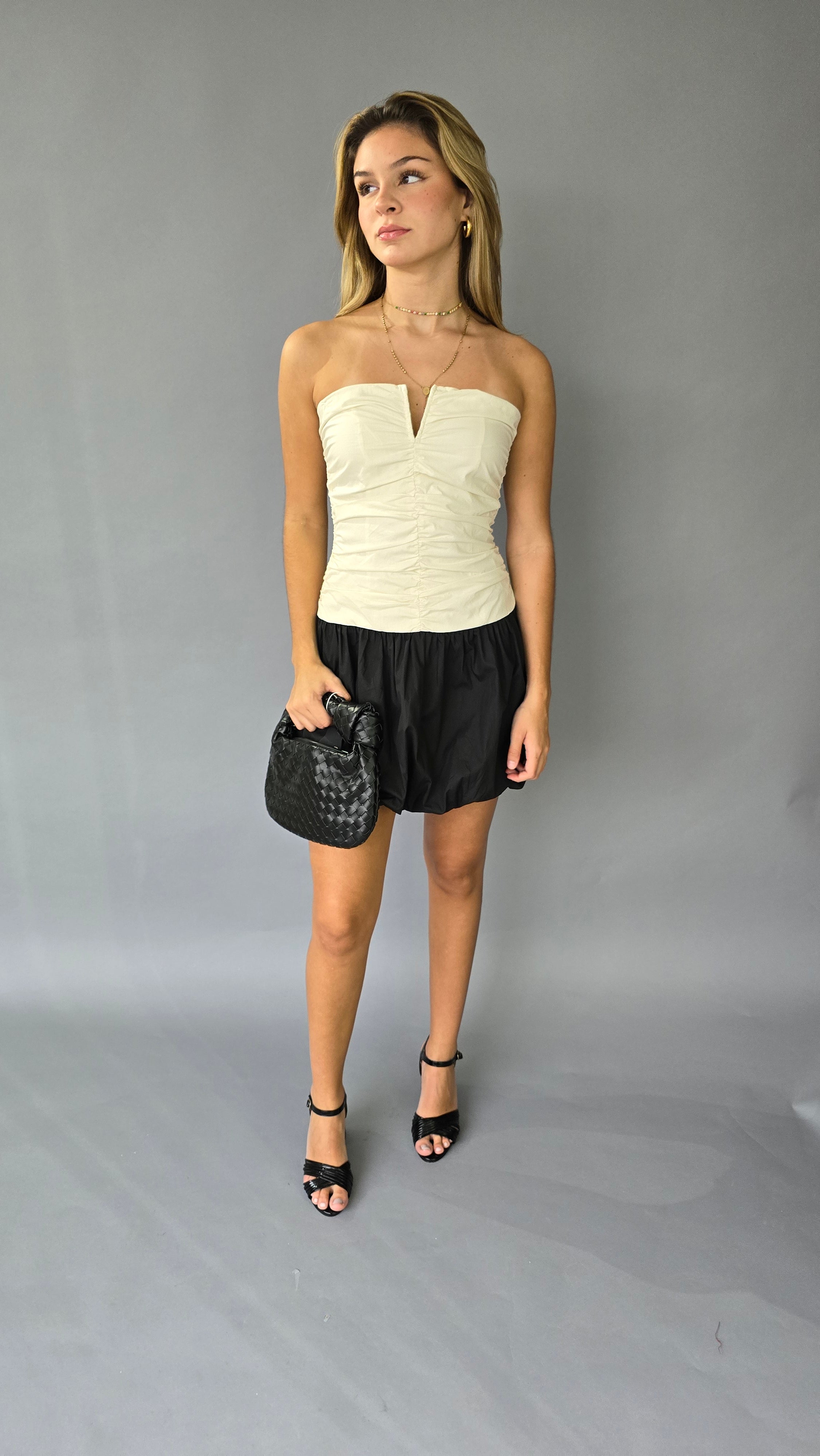 Vestido Corto Falda Globo