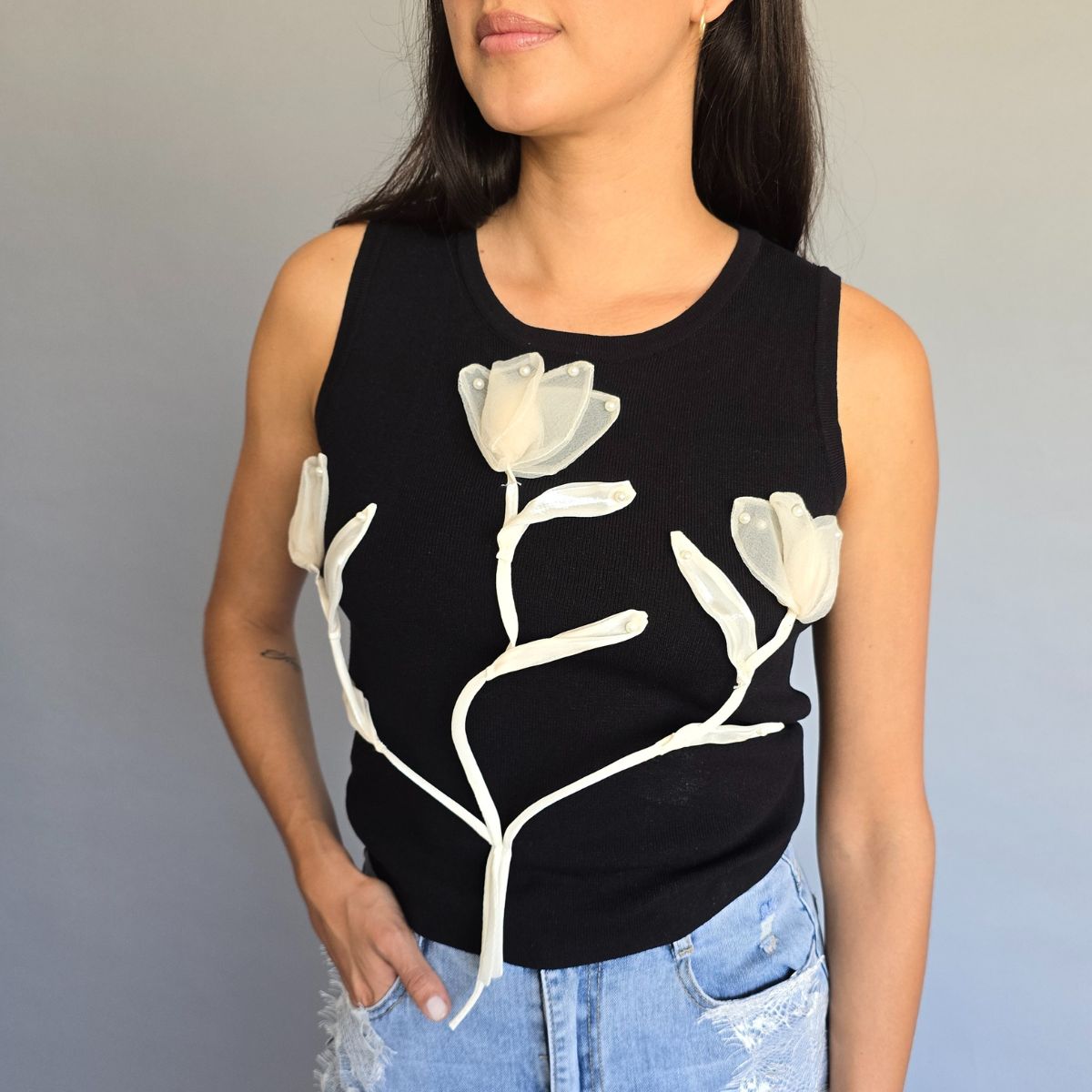 Blusa de Punto Flores