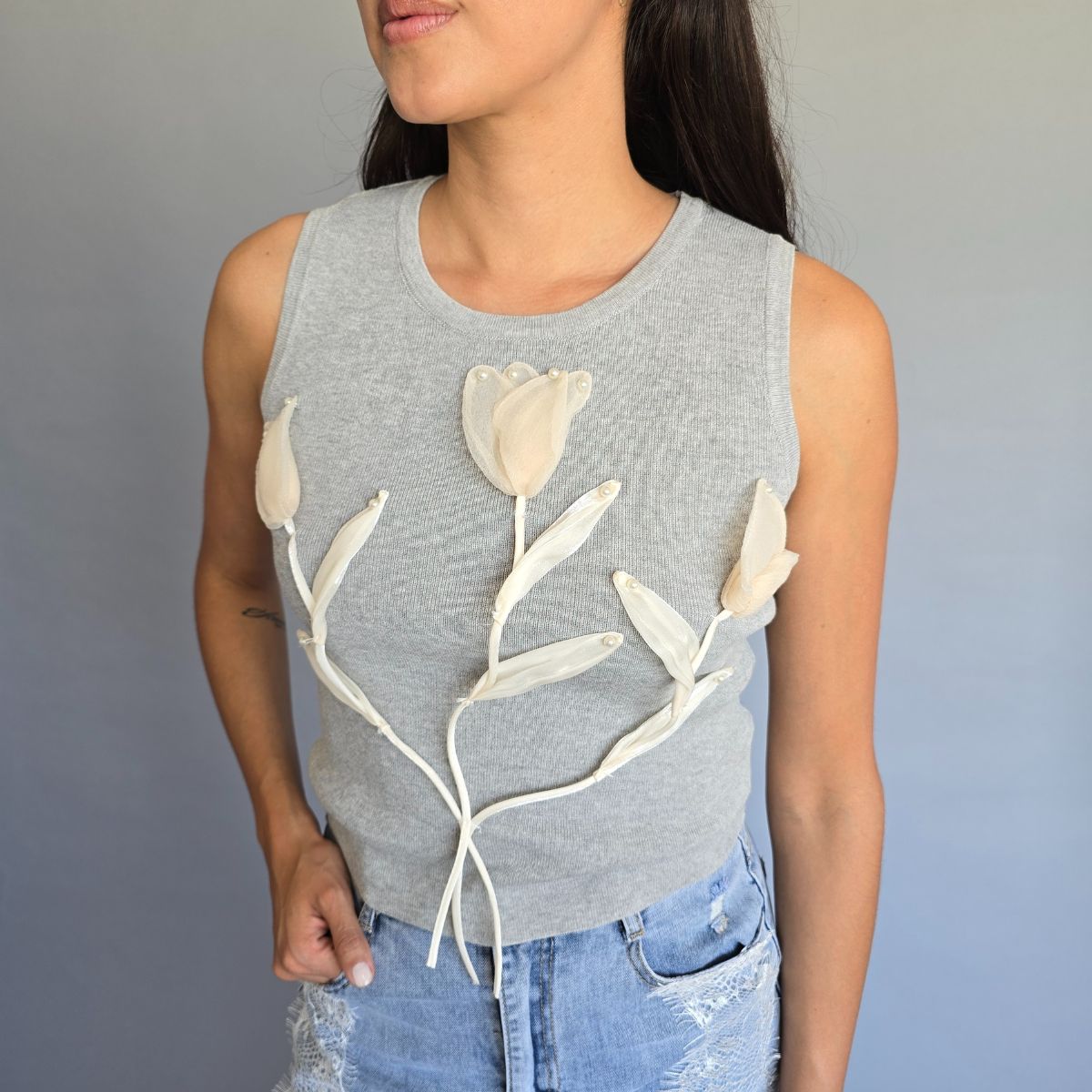 Blusa de Punto Flores