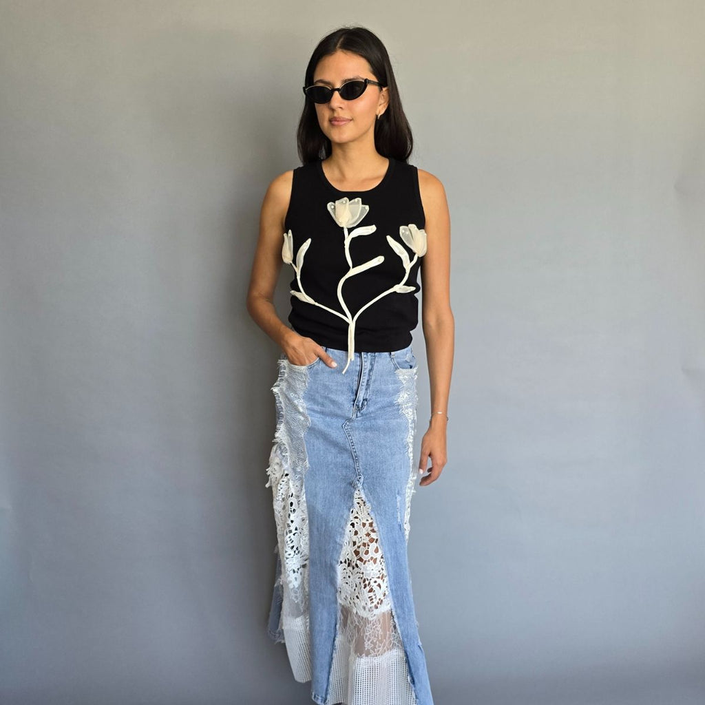 Blusa de Punto Flores