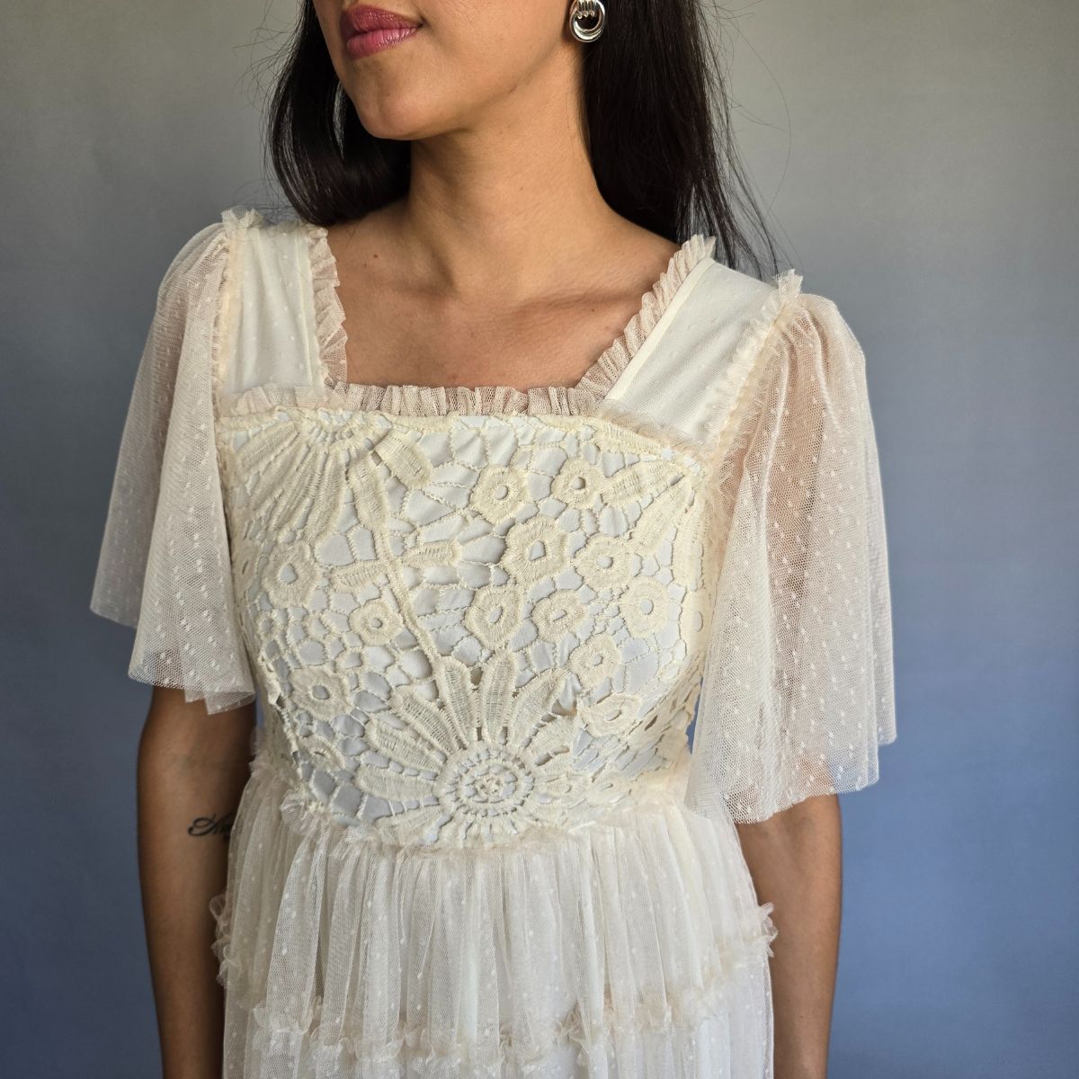 Vestido Boho Bordado Mangas