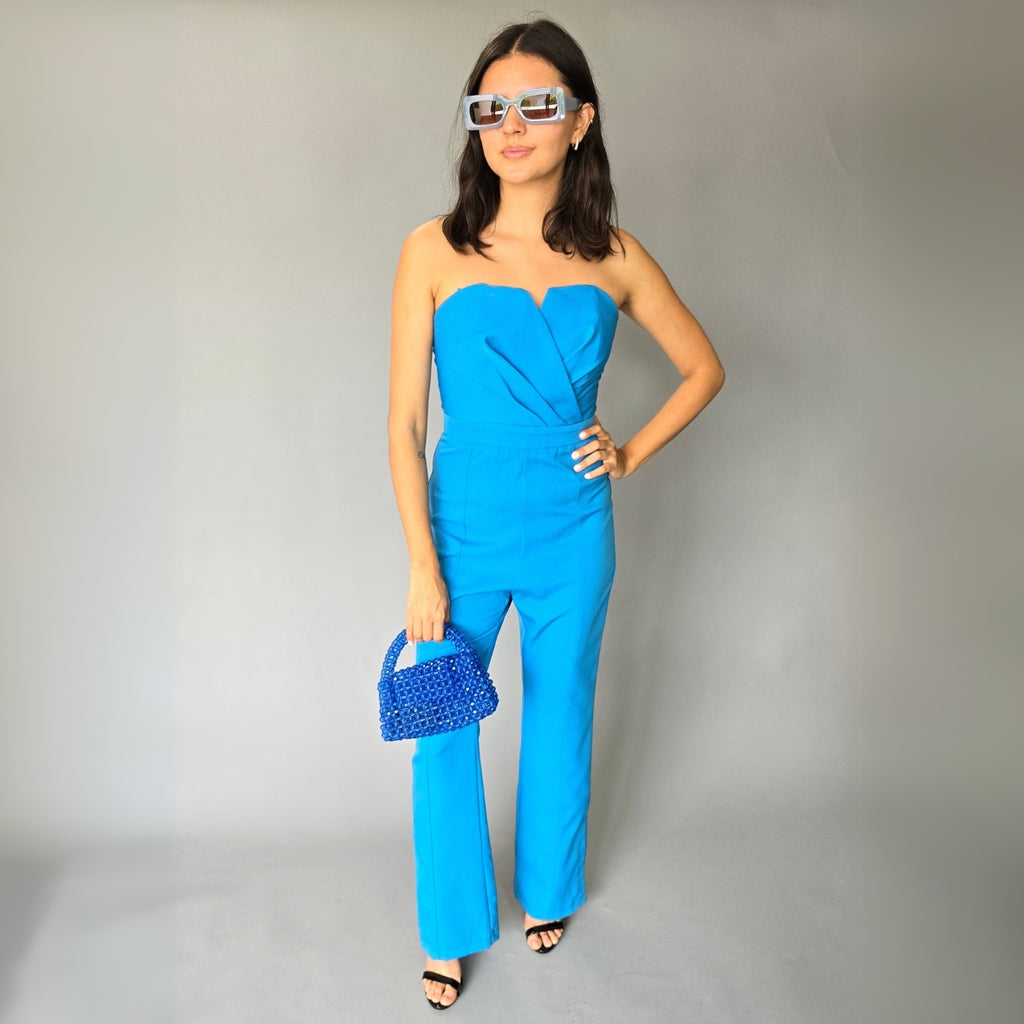 Jumpsuit Strapless Azul