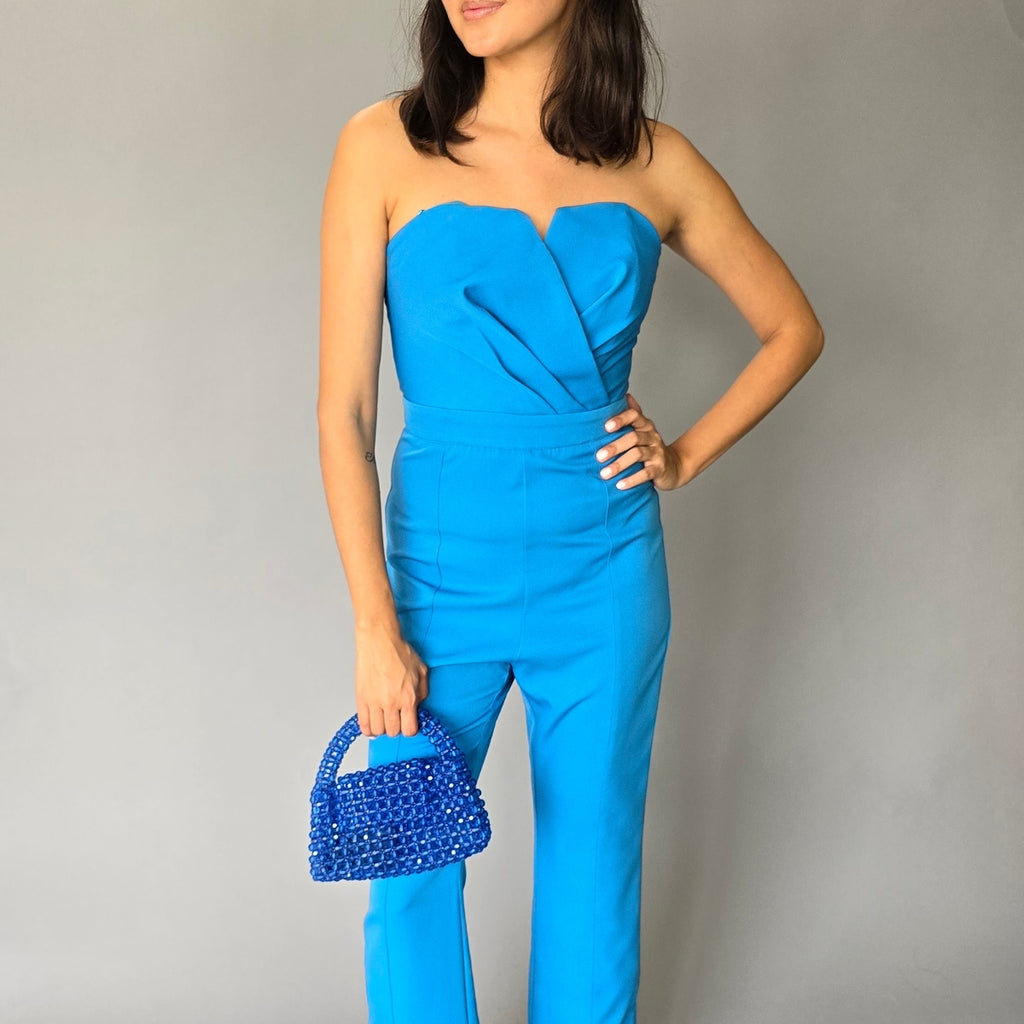 Jumpsuit Strapless Azul