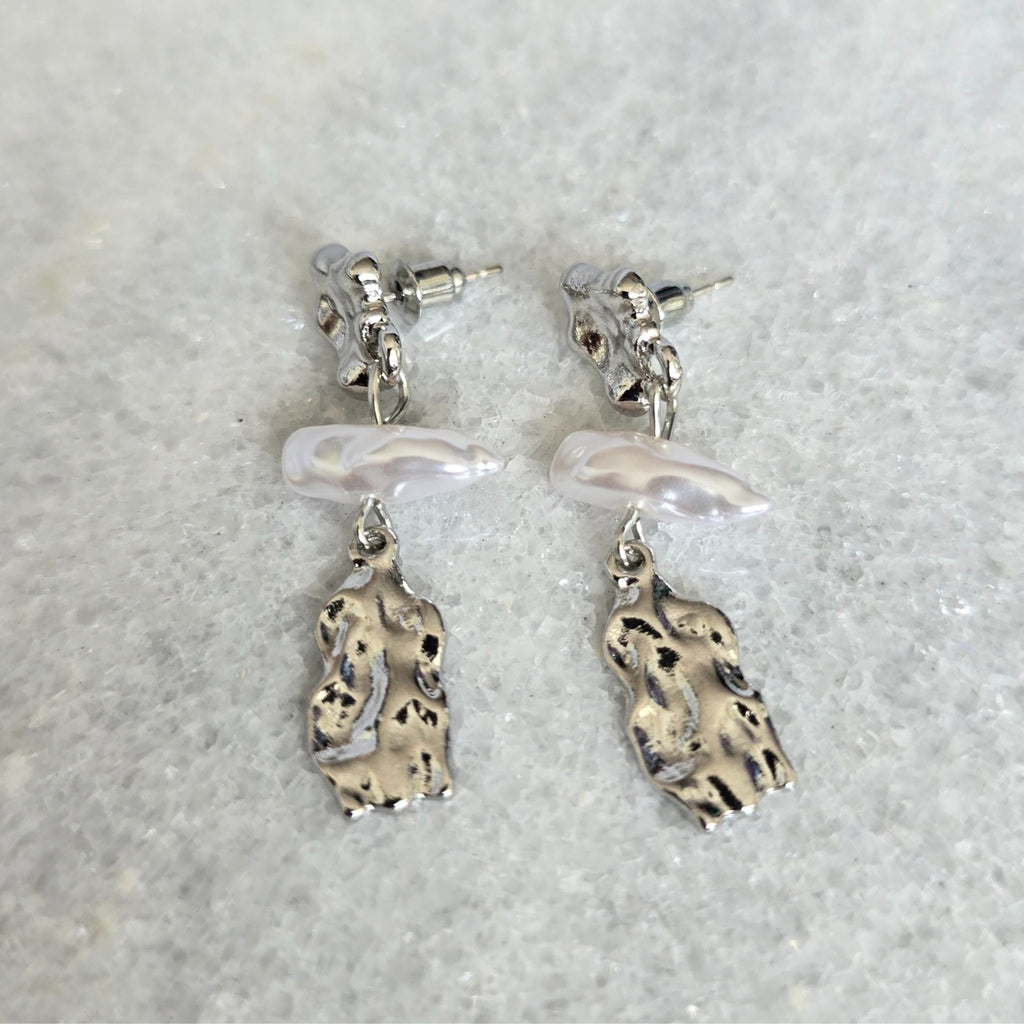 Aretes Perla alargada