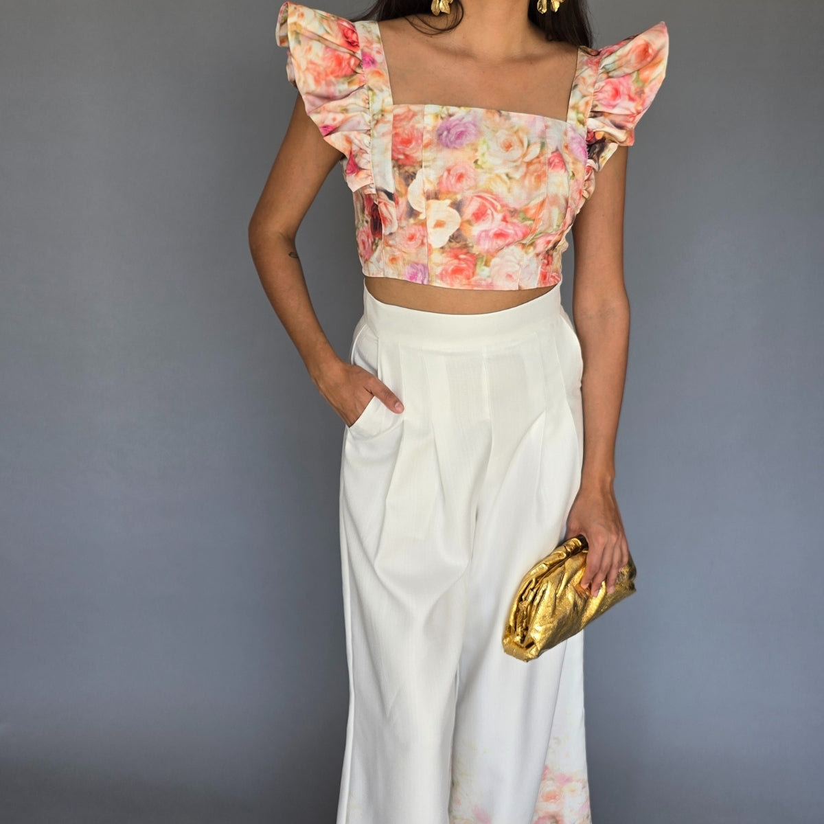 Set Top Floreado y Pantalón