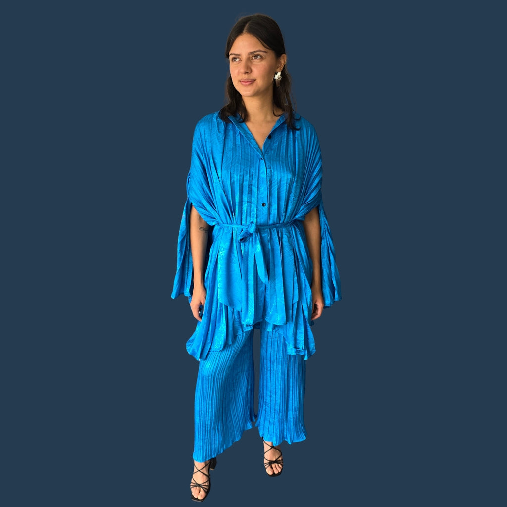 Set Azul Estampado Capa