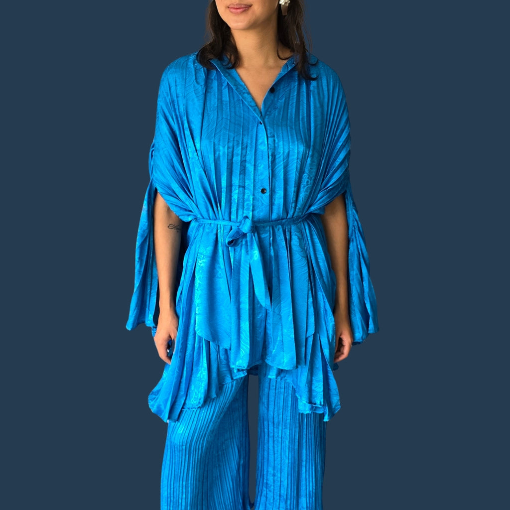 Set Azul Estampado Capa