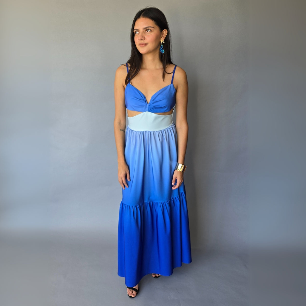 Vestido Cutoff Degradado Azul