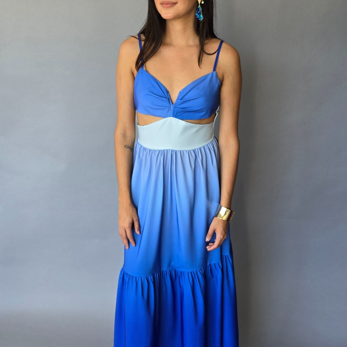 Vestido Cutoff Degradado Azul