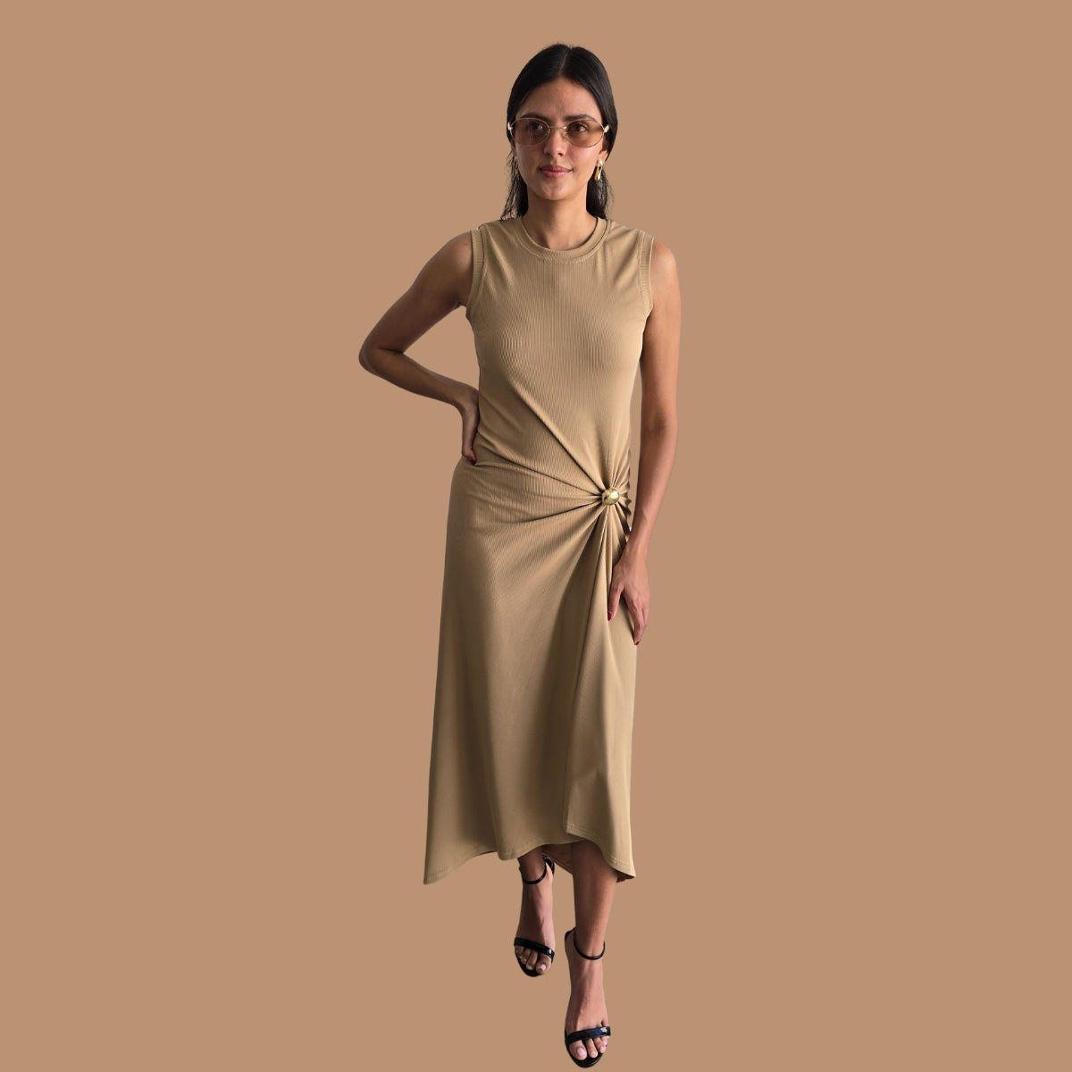Vestido Camisero Beige