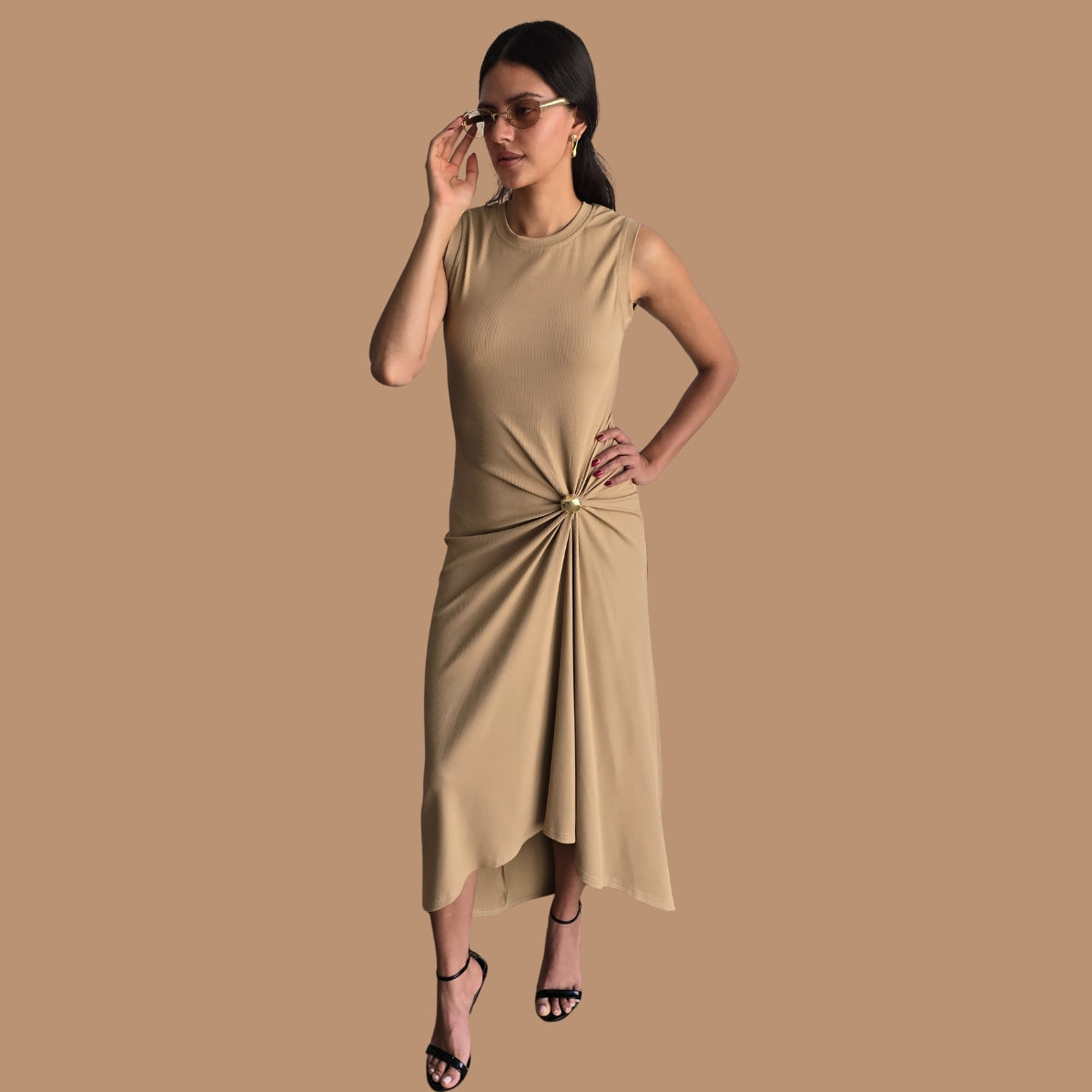 Vestido Camisero Beige