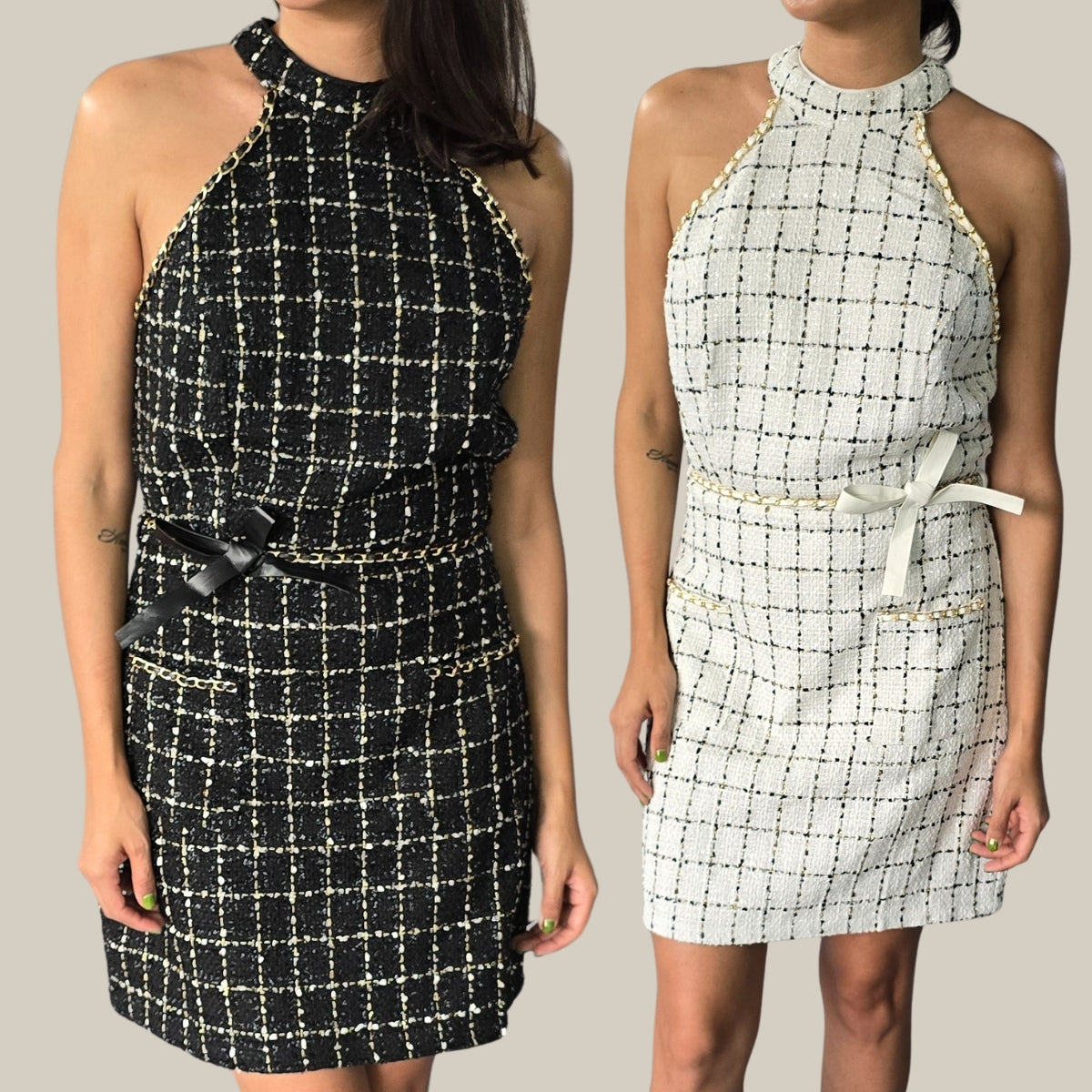 Vestido Corto Estampado Coco Chanel