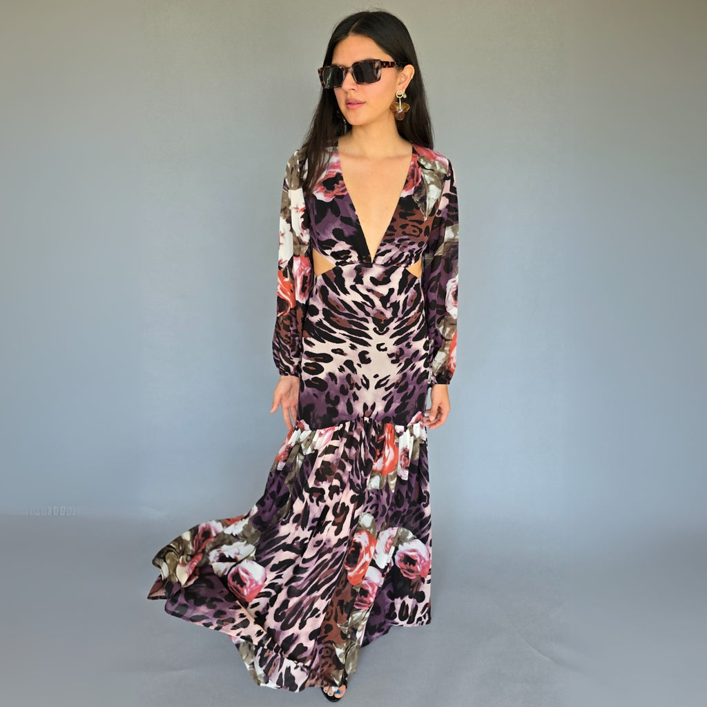 Vestido Rosas y Leopardo