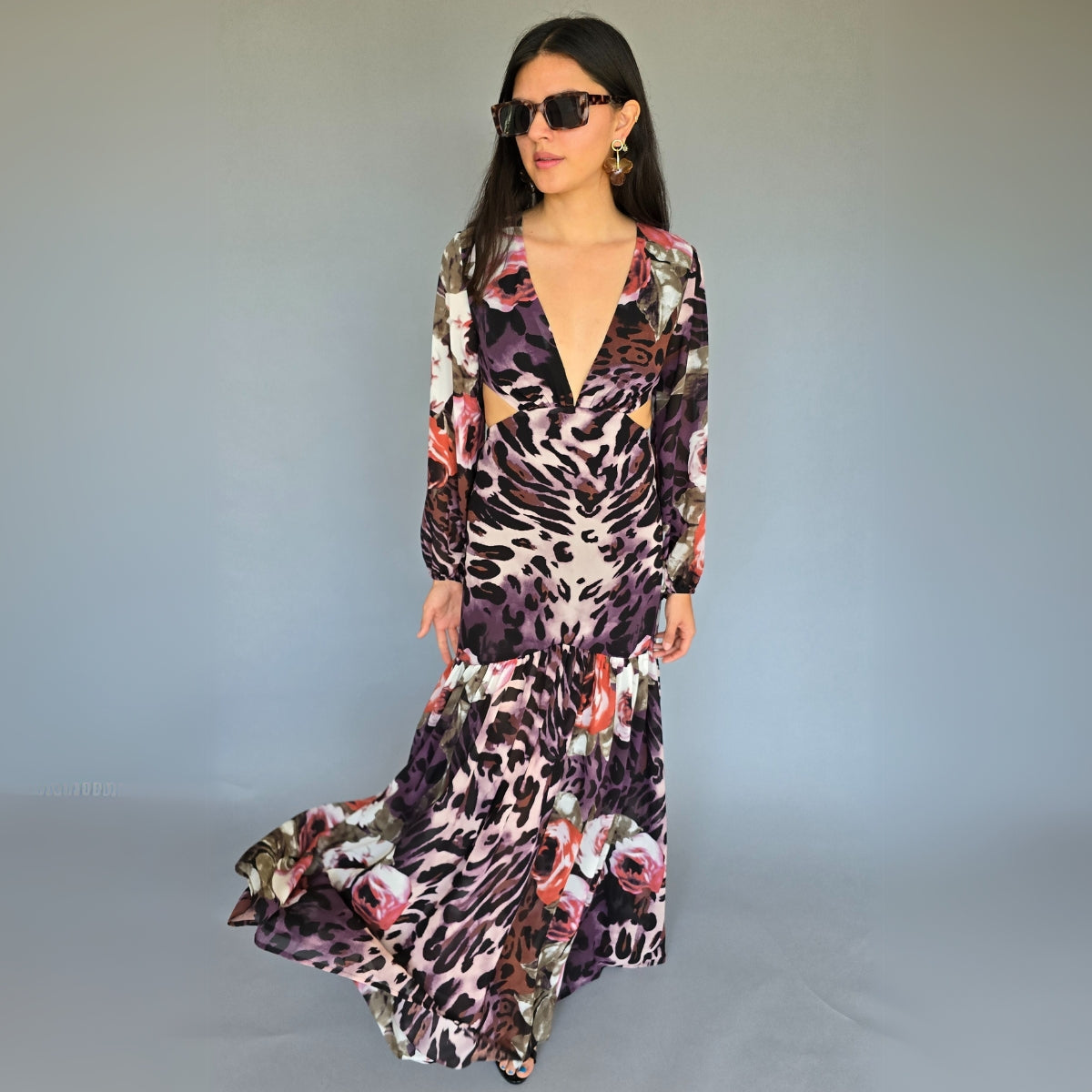 Vestido Rosas y Leopardo