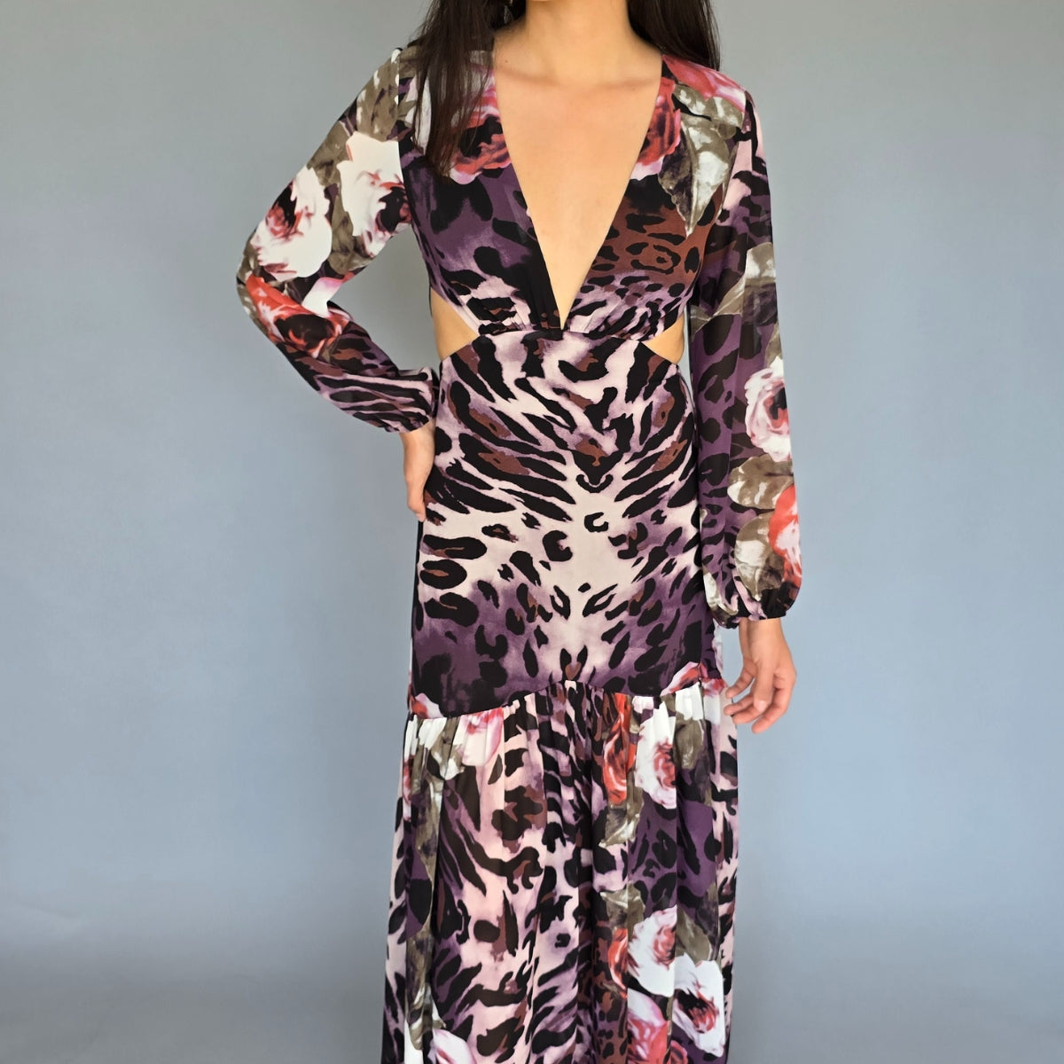 Vestido Rosas y Leopardo
