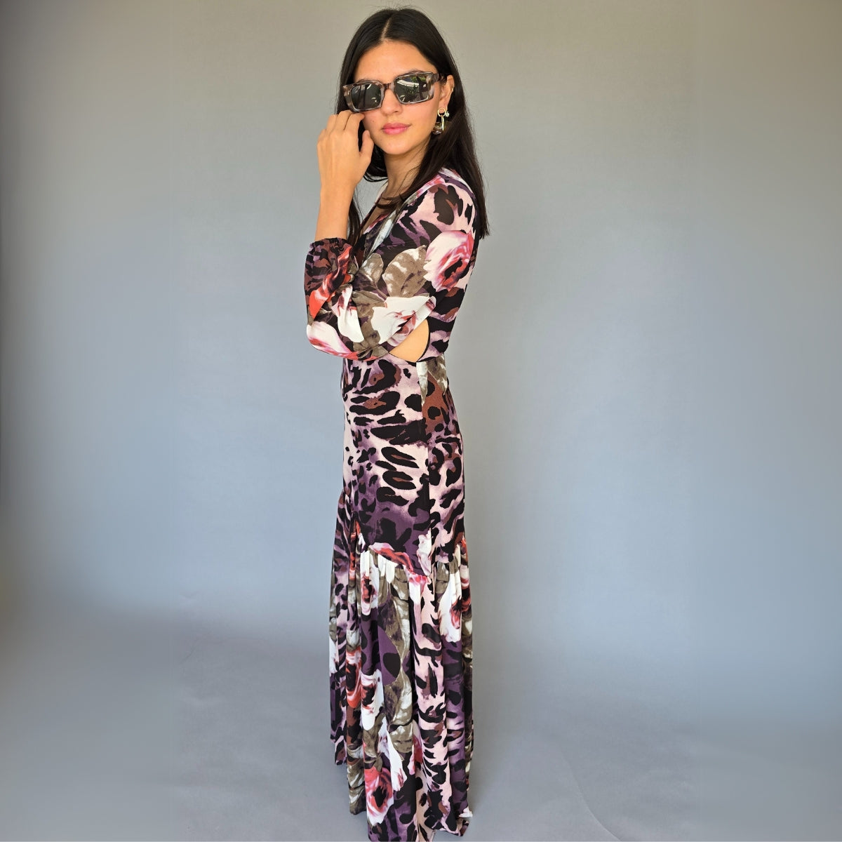 Vestido Rosas y Leopardo
