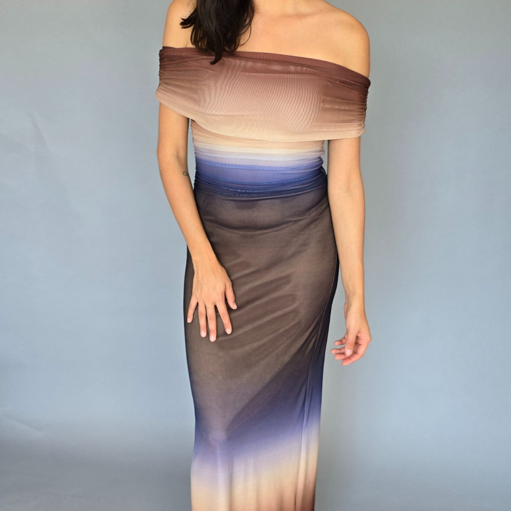 Vestido Tonos Tierra Degradado