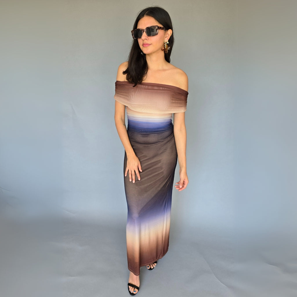 Vestido Tonos Tierra Degradado