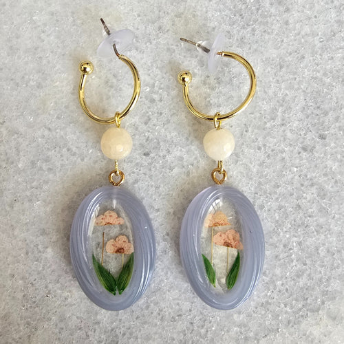 Aretes Flor encapsulada