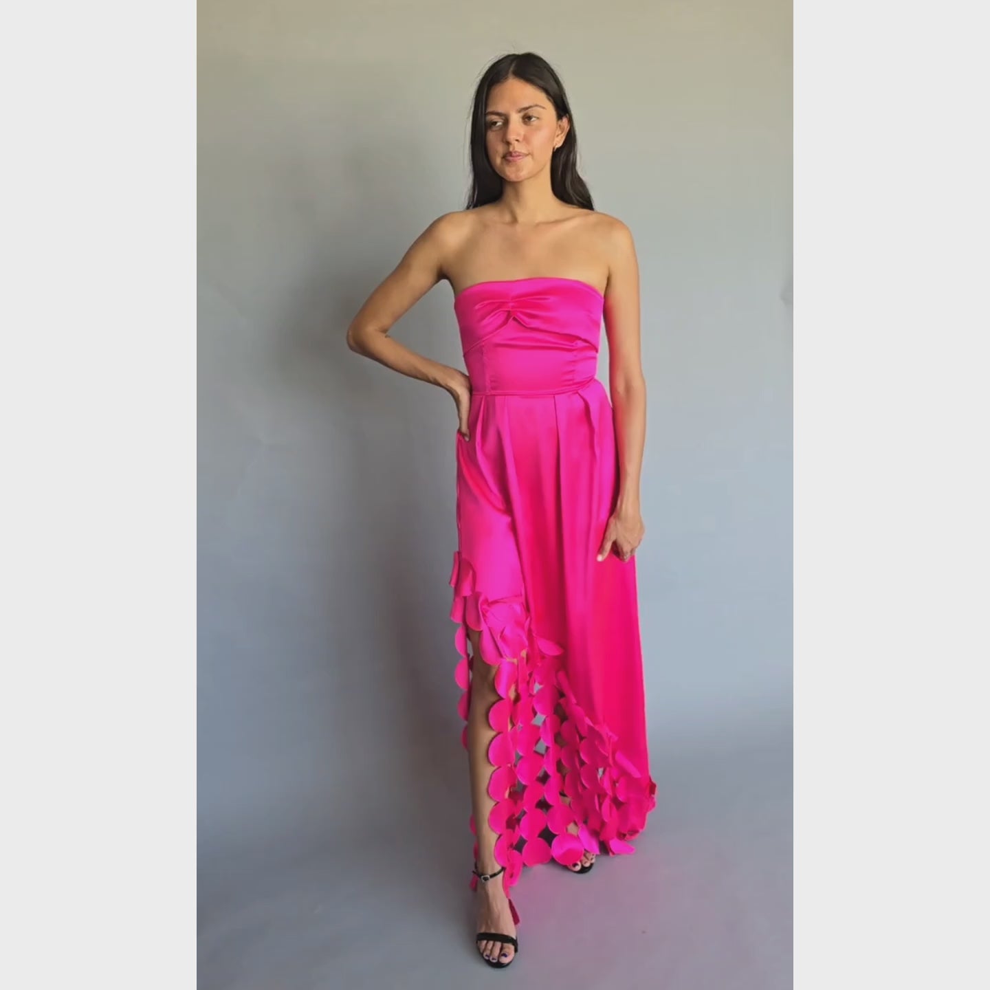 Vestido Strapless Círculos