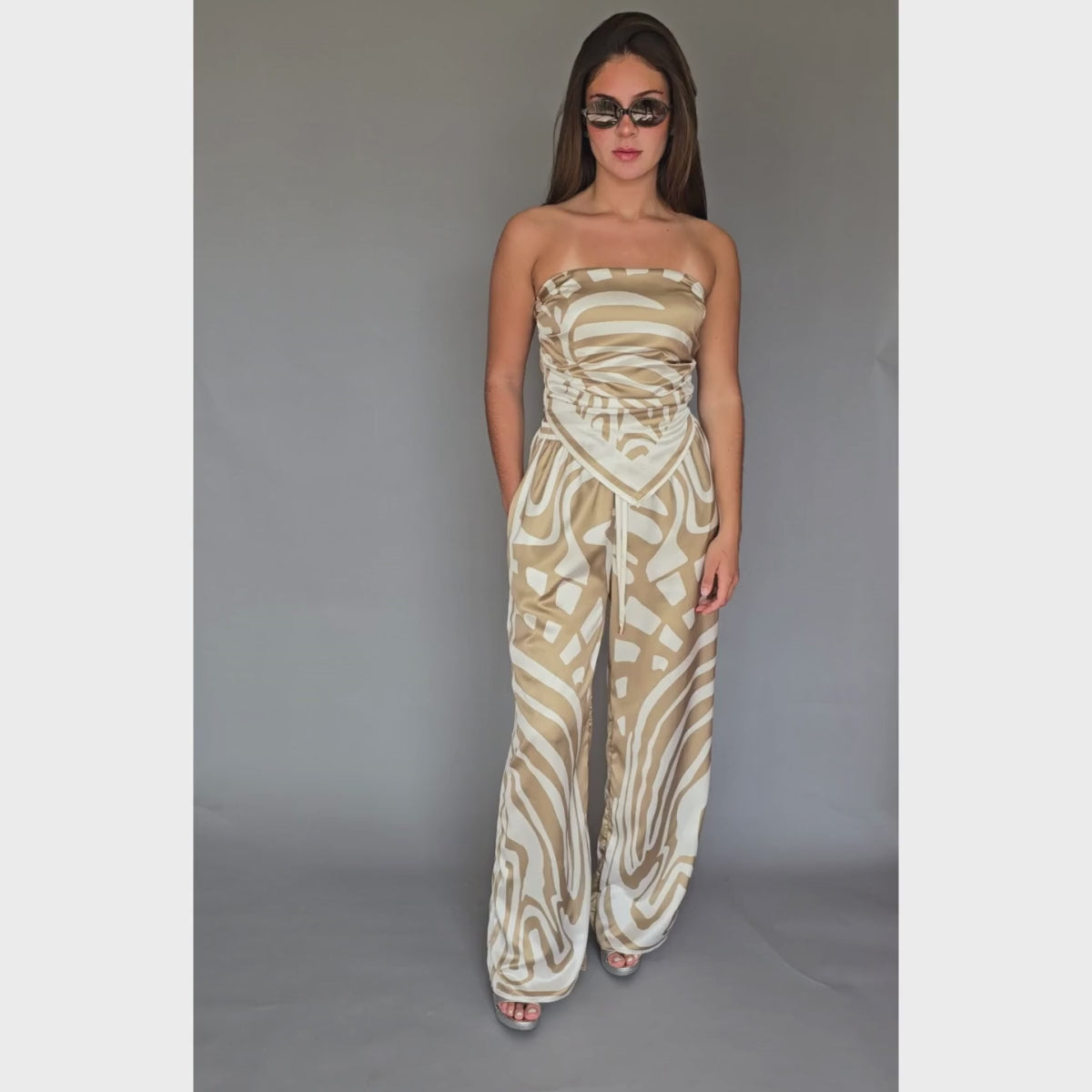 Set Strapless Dorado Satin