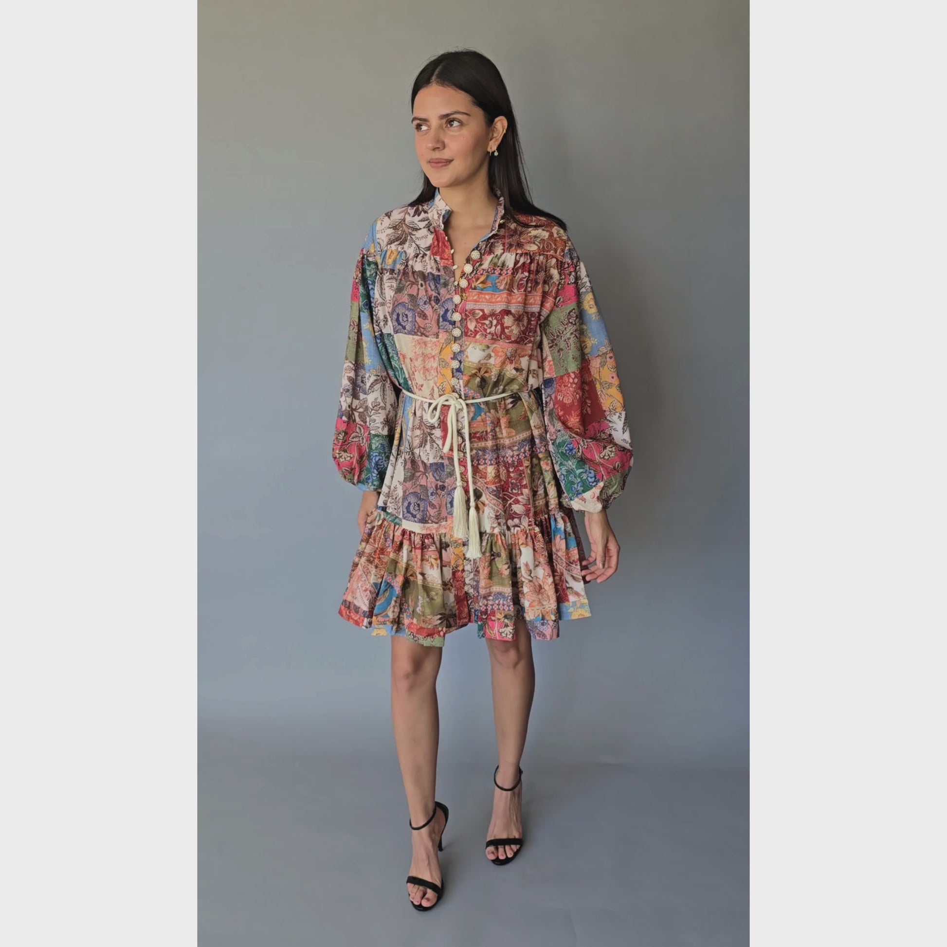 Vestido Boho Parches Corto