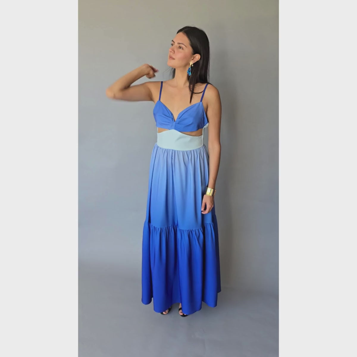 Vestido Cutoff Degradado Azul