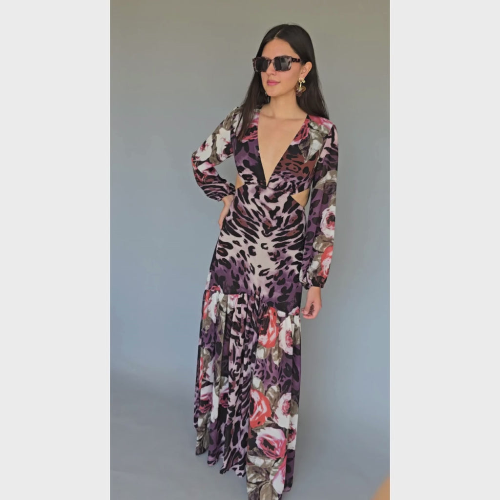 Vestido Rosas y Leopardo