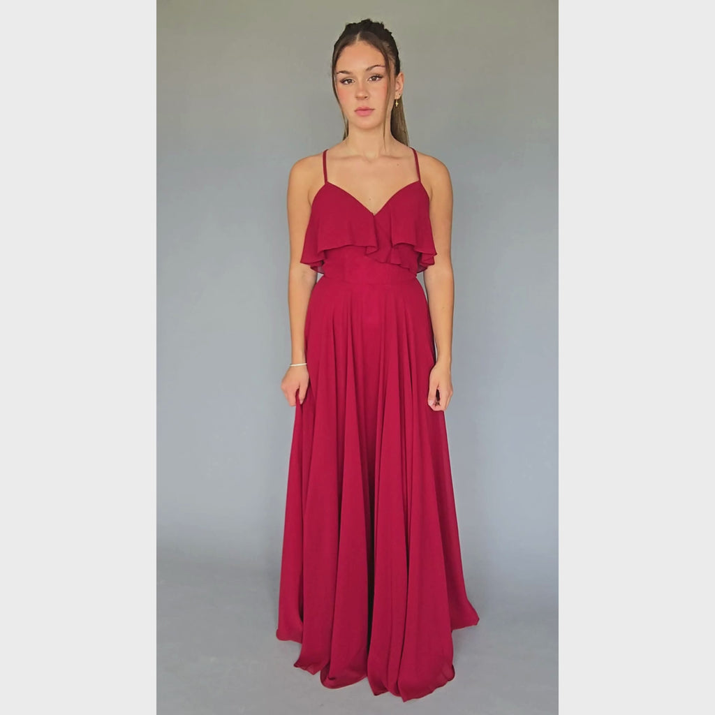 Vestido rojo quemado