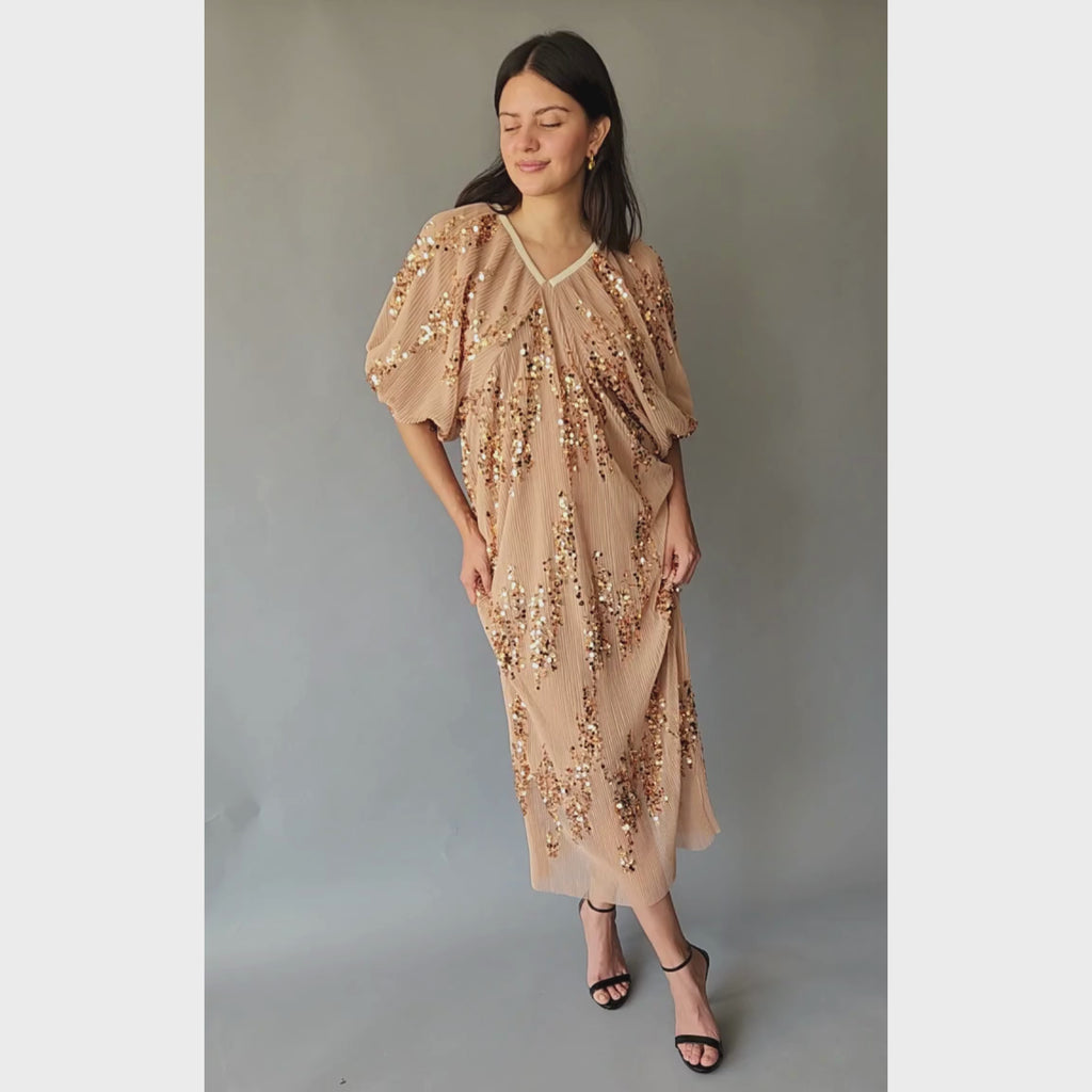 Vestido Boho Lentejuelas Midi