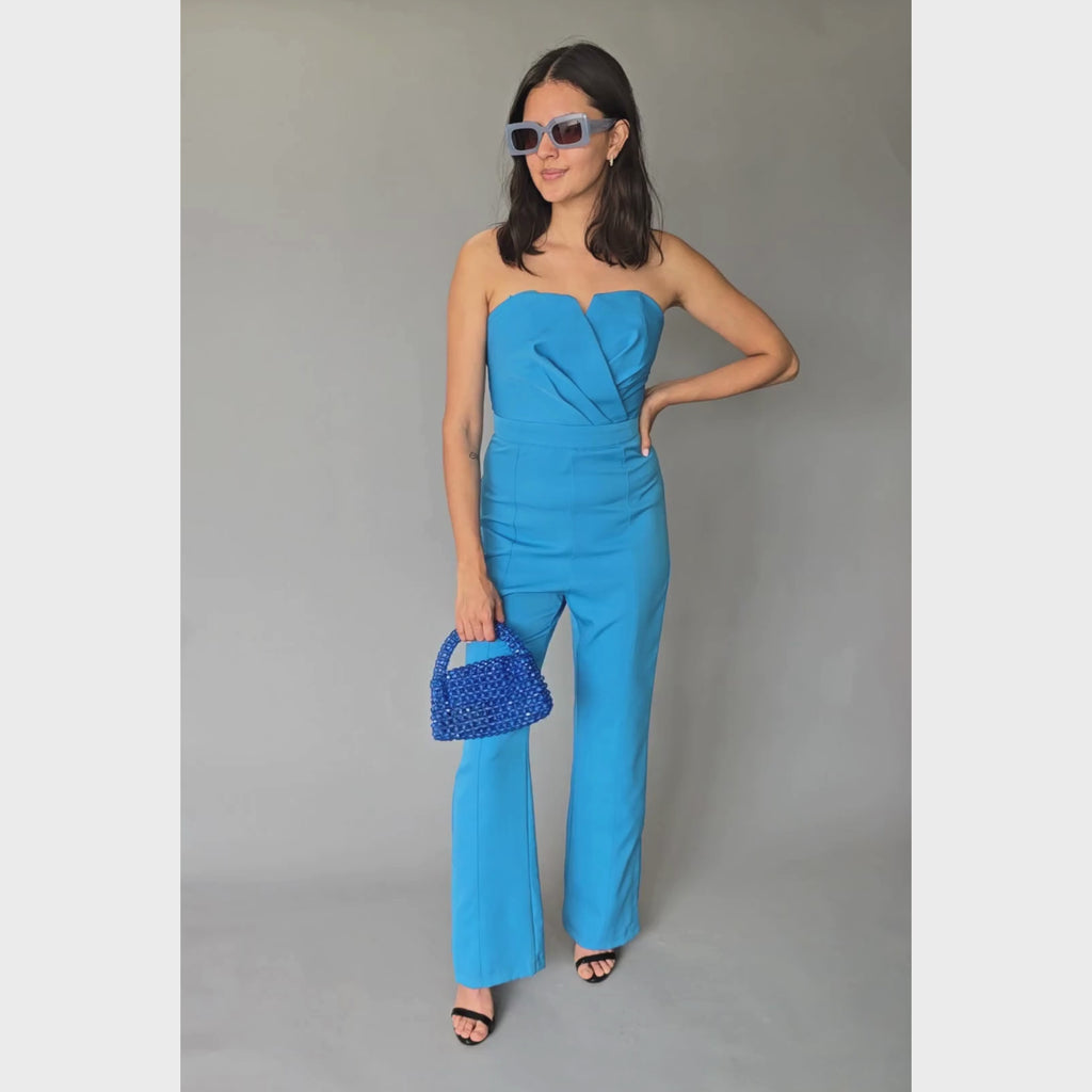 Jumpsuit Strapless Azul