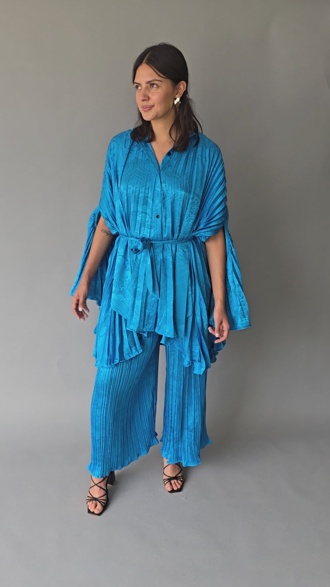 Set Azul Estampado Capa