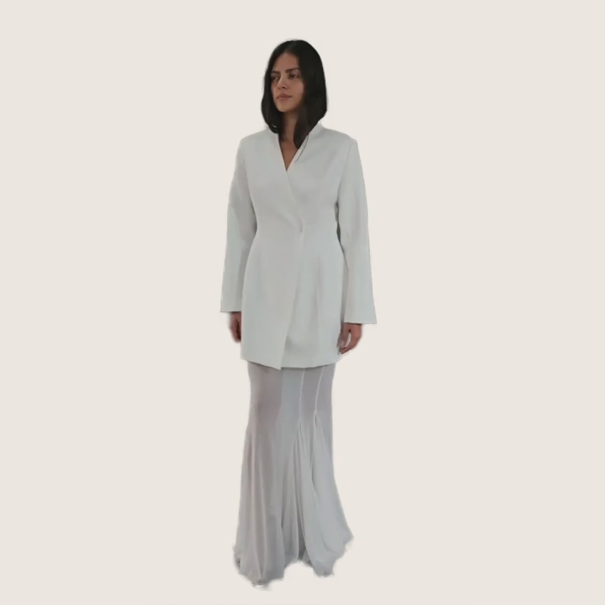 Set Formal Falda y Blazer Blanco