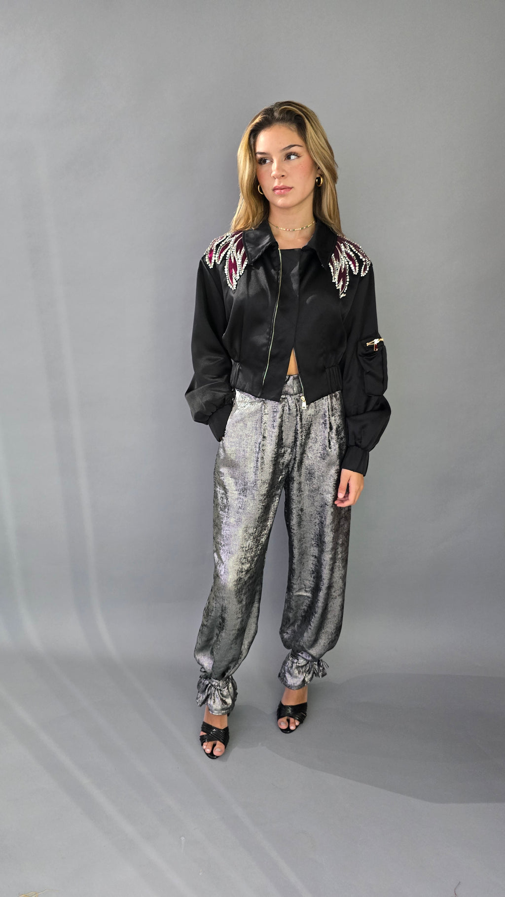 Pantalón Plata y Negro