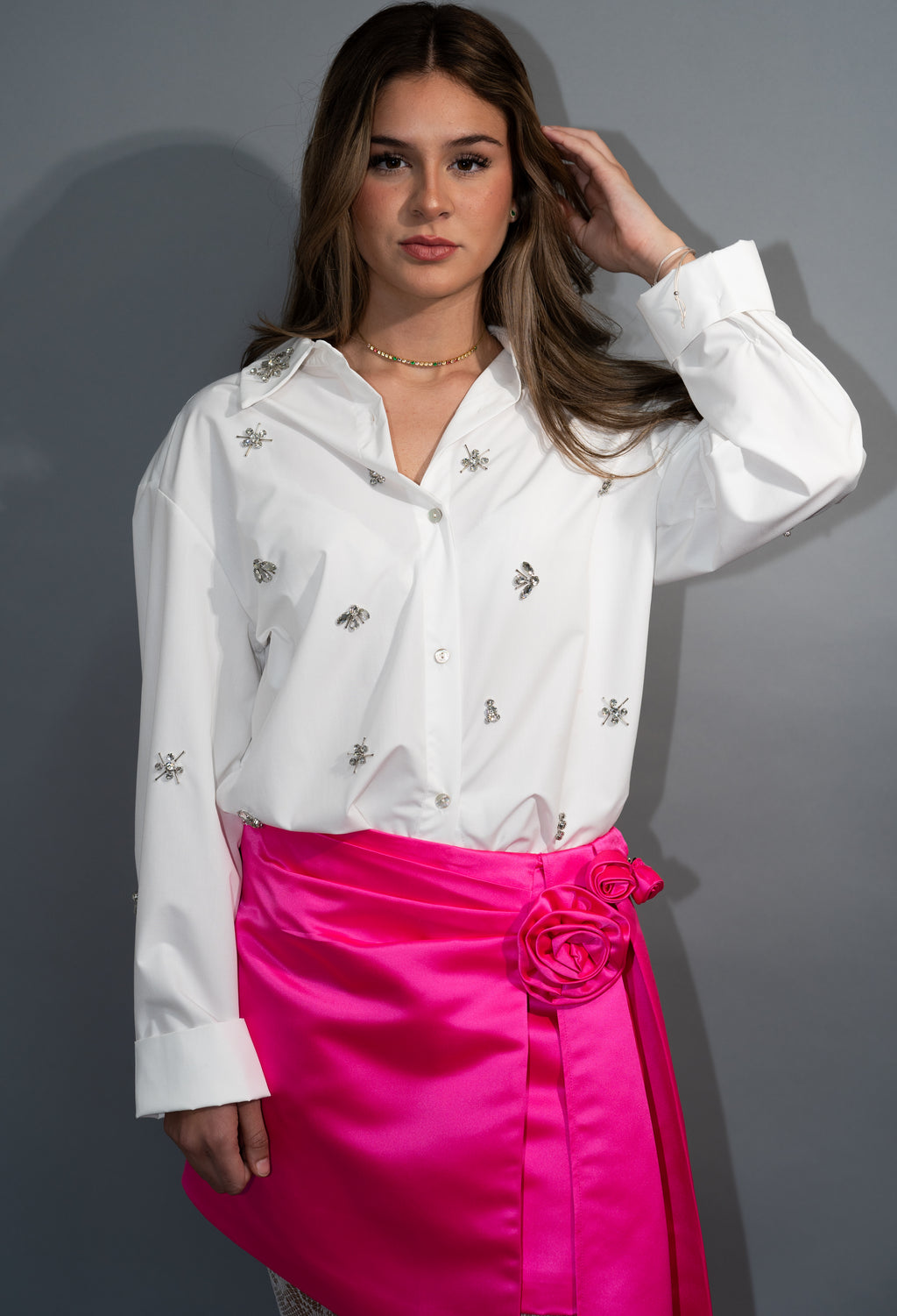 Falda mini rosa