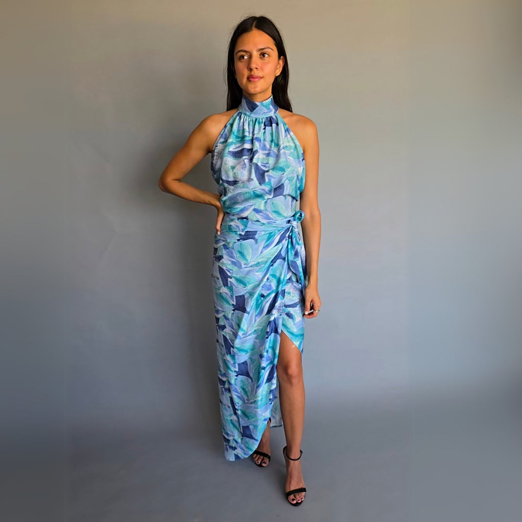 Vestido halter espalda escote
