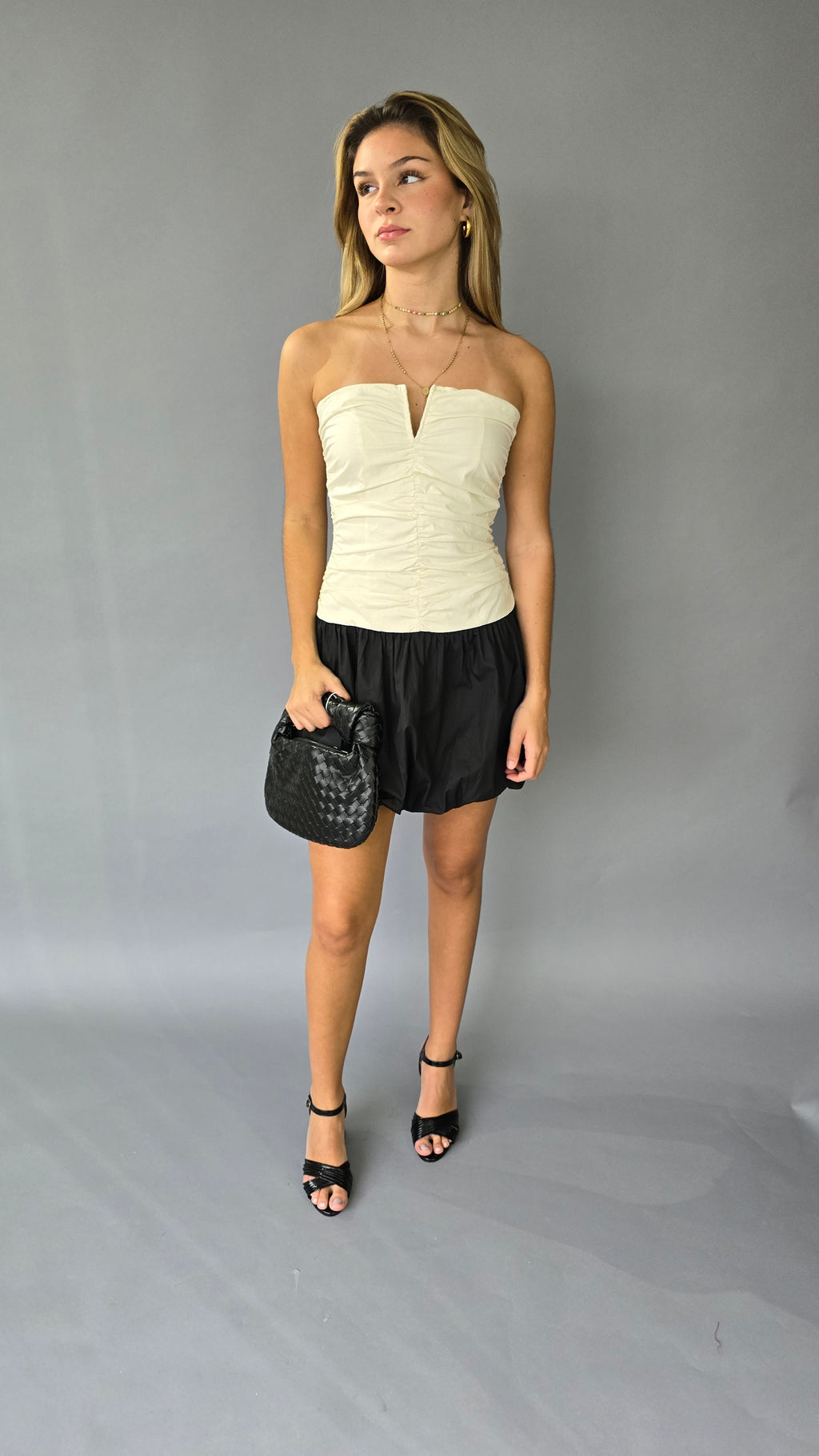 Vestido Corto Falda Globo