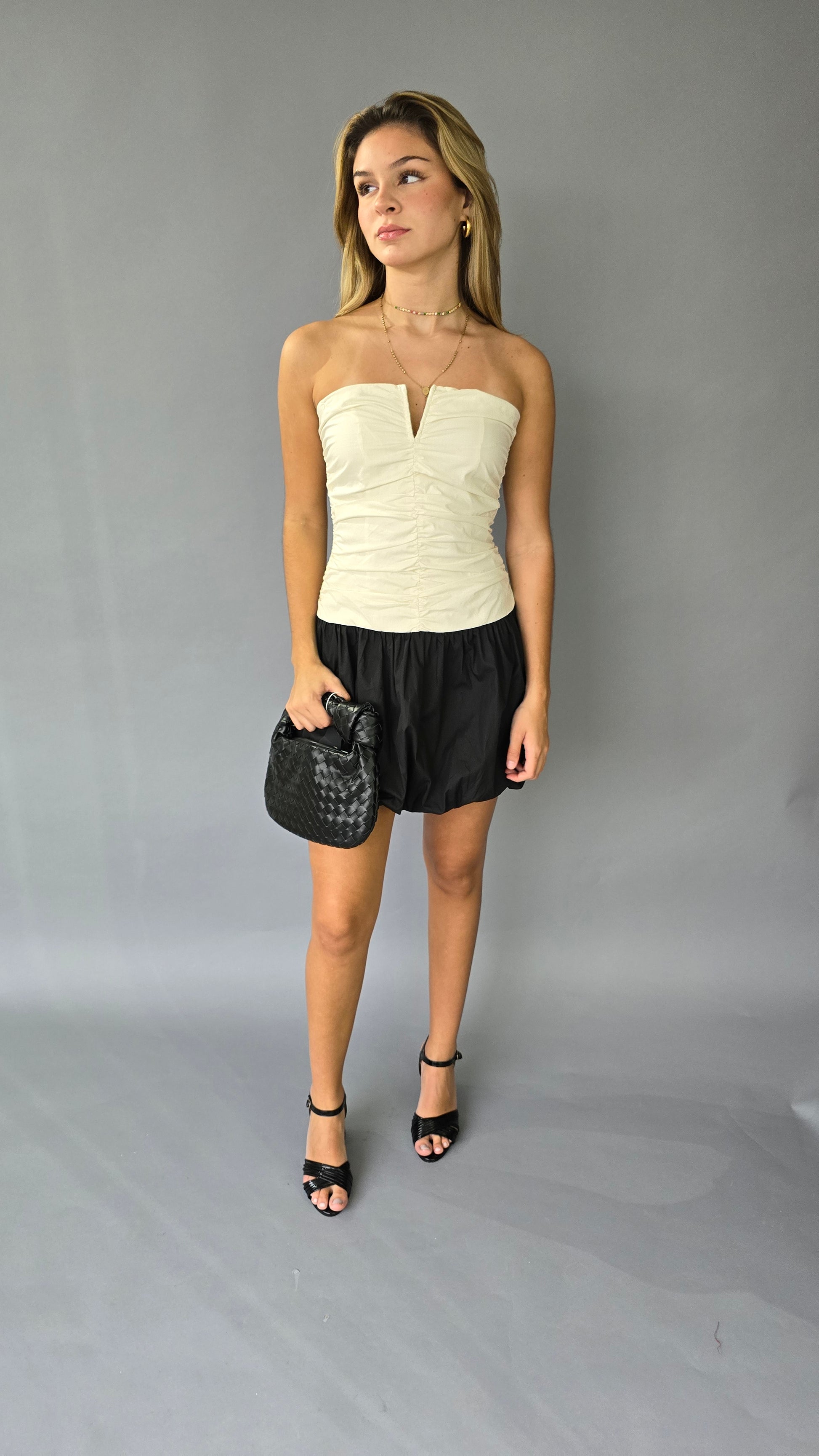 Vestido Corto Falda Globo