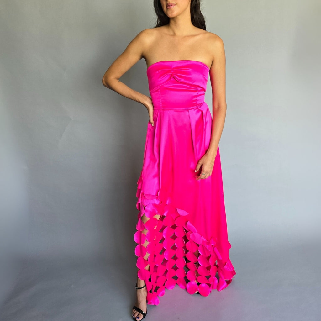 Vestido Strapless Círculos