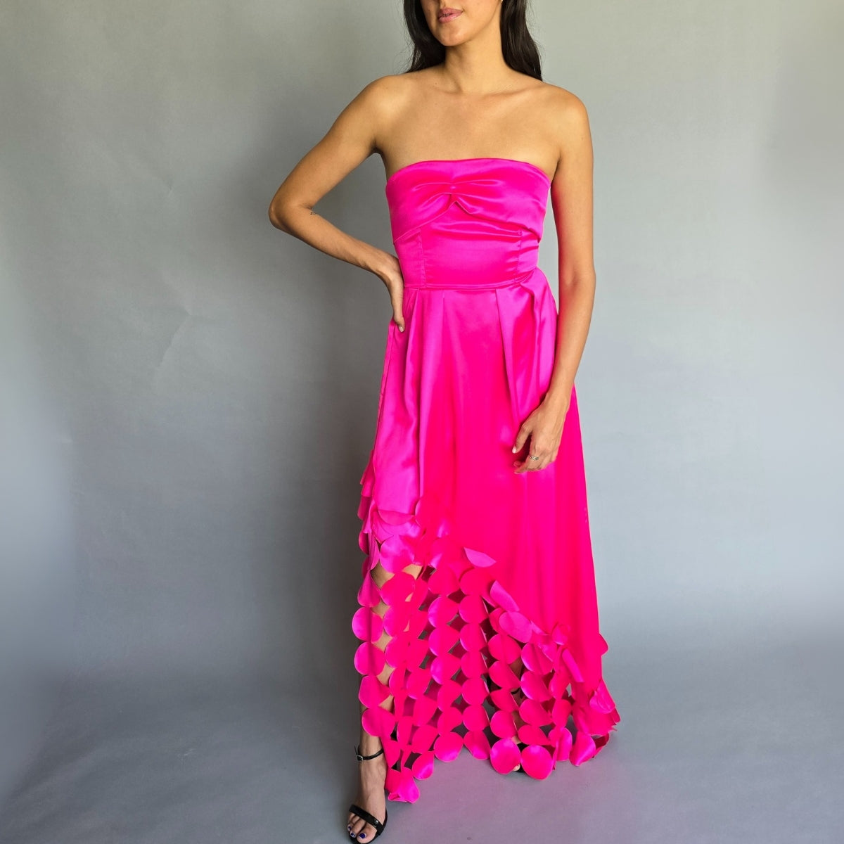 Vestido Strapless Círculos